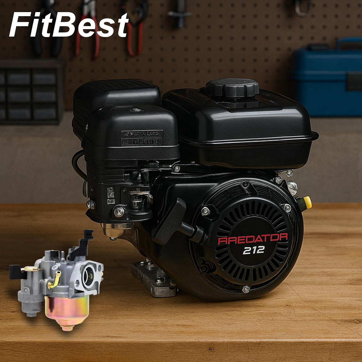 FitBest GX160 Carburetor for Honda GX120 GX200 5.5HP 6.5HP Engines – Harbor Freight Predator 212cc 224cc Replacement – Ideal for Go Karts, Pressure Washers, Water Pumps