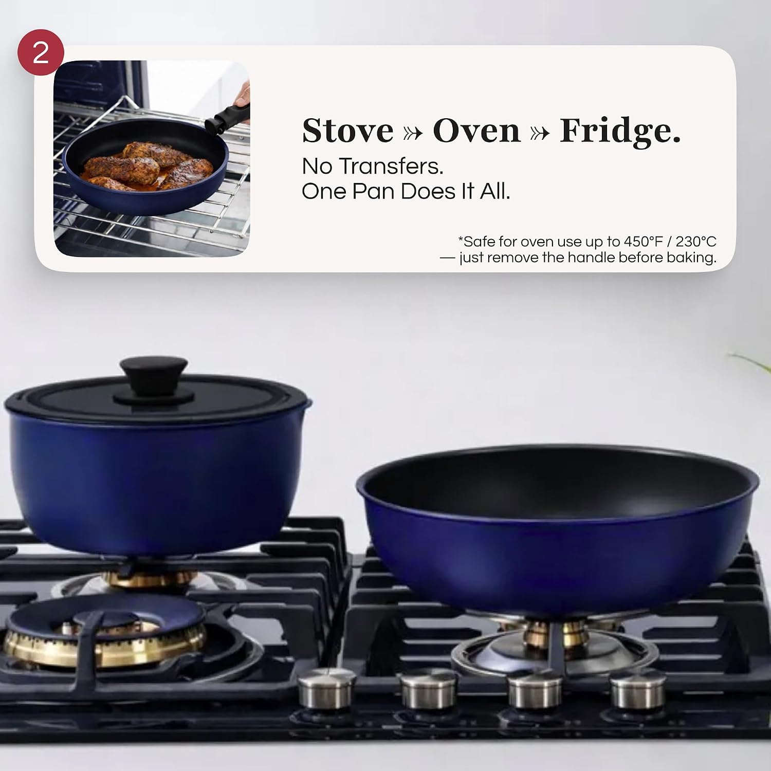 GOURMETIFIC® Pots and Pans Cookware Set [11 PCS] - Non Toxic Ceramic Coated Cooking Ware - Induction, Gas & Oven Kitchenware - Non Stick Pot & Pan Removable Handles & Stackable - ME (Emerald Green)