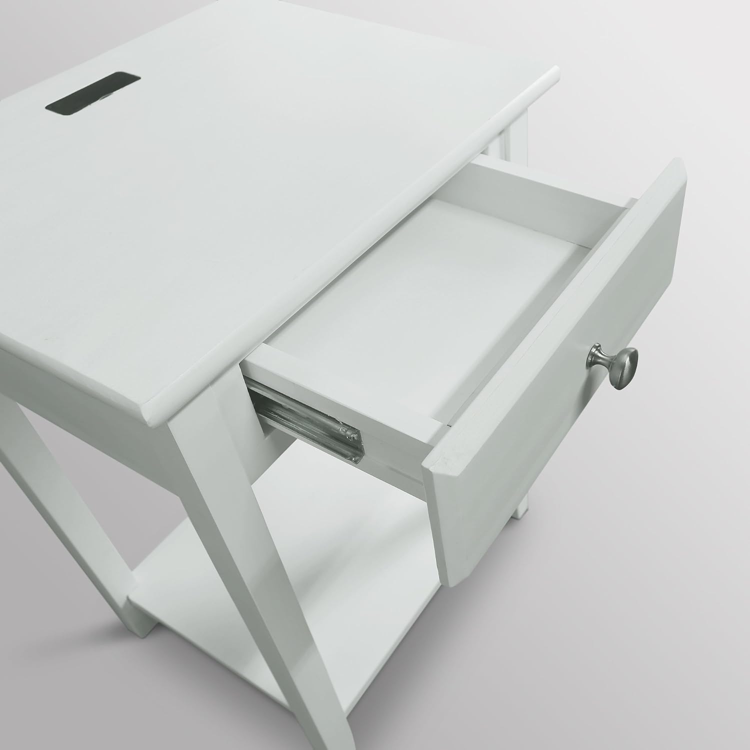 Casual Home Owl Night Stand with USB Port Charging Station and Drawer, 17.5"W x 14.25"D x 24.5"H, Espresso