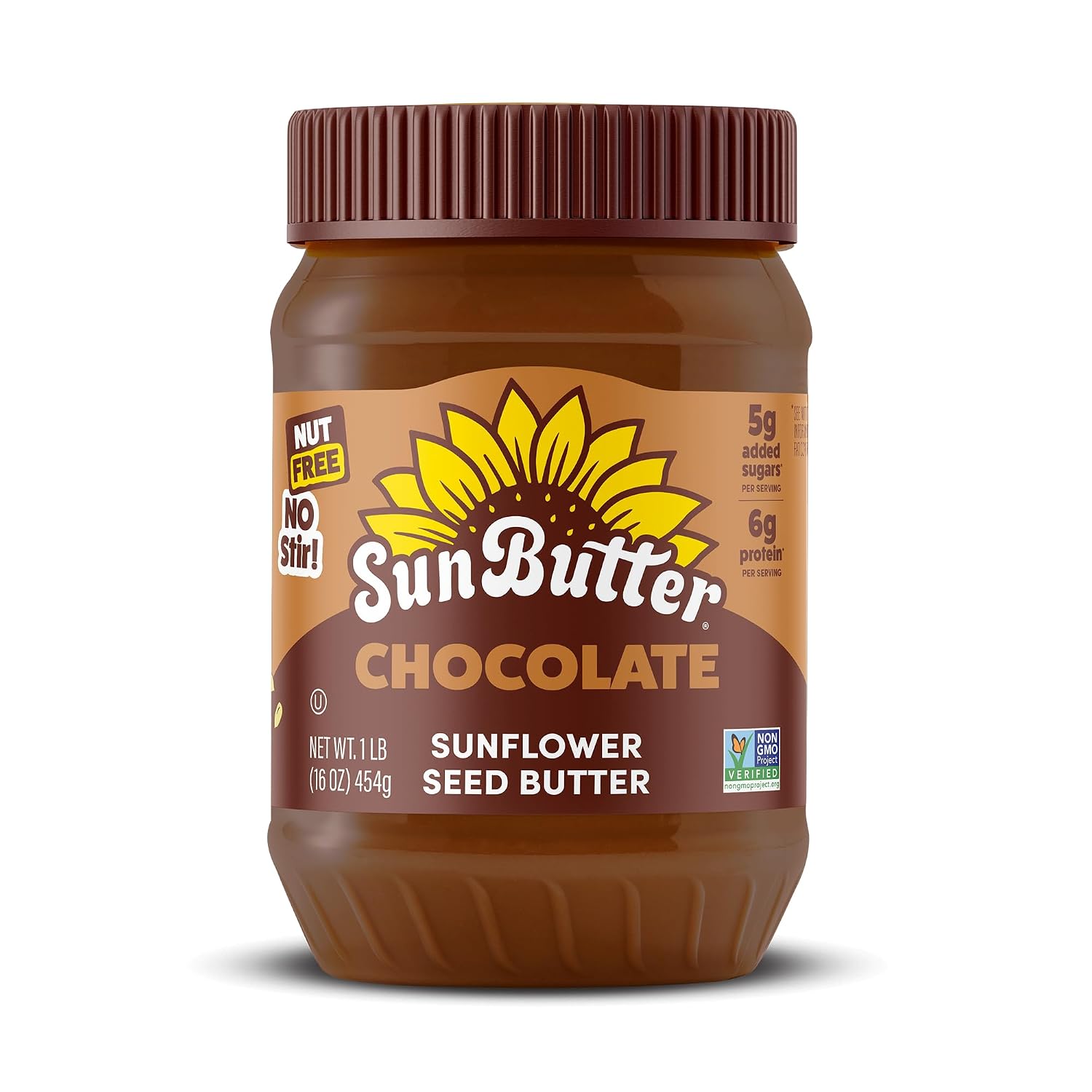 SunButter Original Sunflower Seed Butter, 16 oz Nut-Free Spread with 7g Plant-Based Protein, Roasted Rich & Savory Flavor, Smooth Texture | Vegan, Kosher & Non-GMO