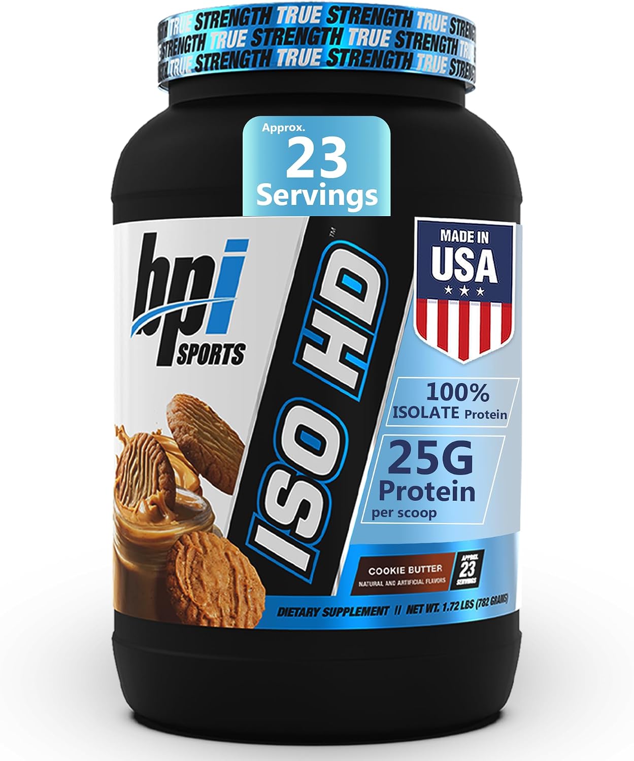 BPI Sports ISO HD Isolate Protein Powder – 100% Whey Isolate, Protein Powder for Muscle Gain - Chocolate Brownie, 5.4 Pounds - 69 Servings