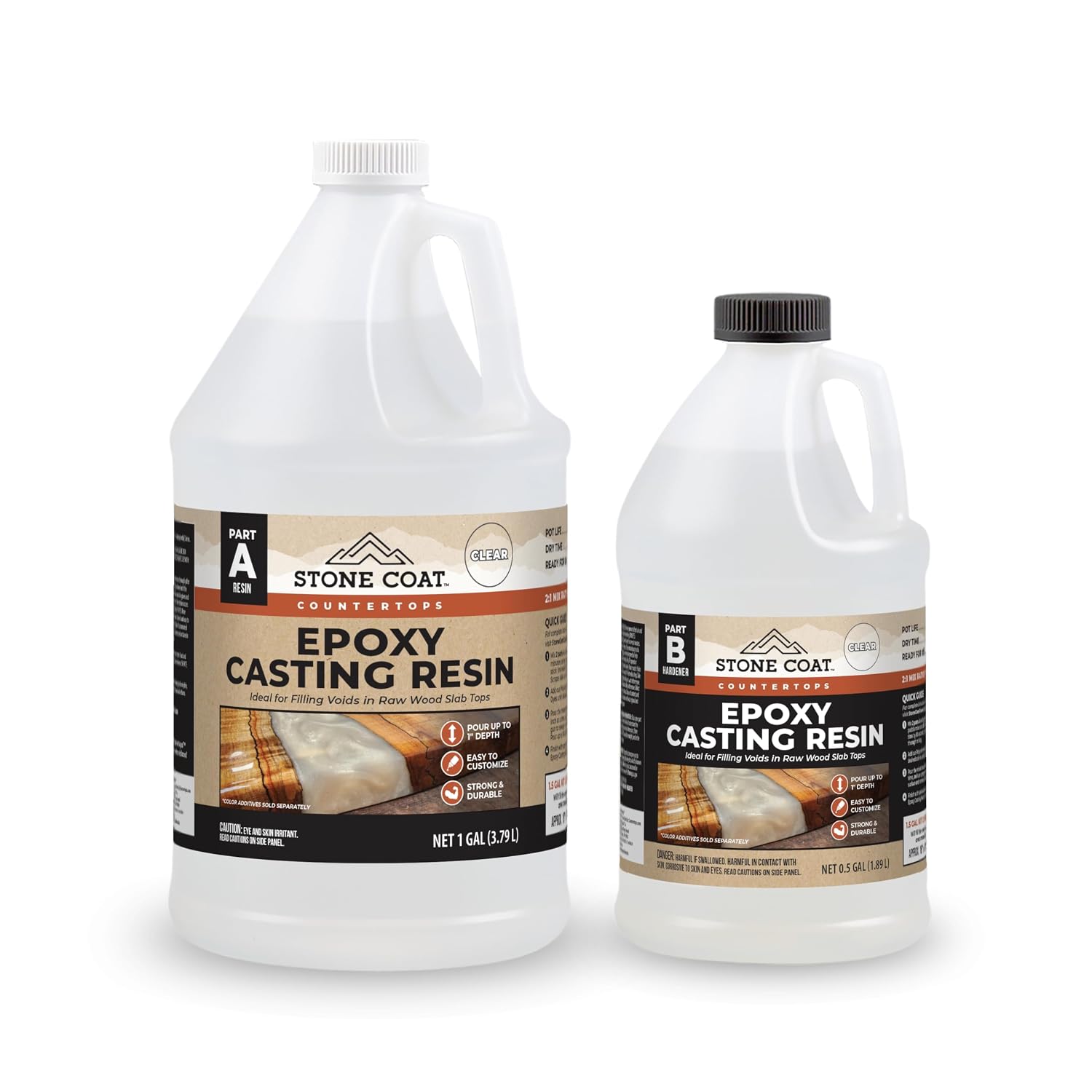 Stone Coat Countertops Epoxy Casting Resin Kit for Woodworking, 1.5 Gallon | Ideal for DIY Enthusiasts & Professional Perfect for Wood River Tables