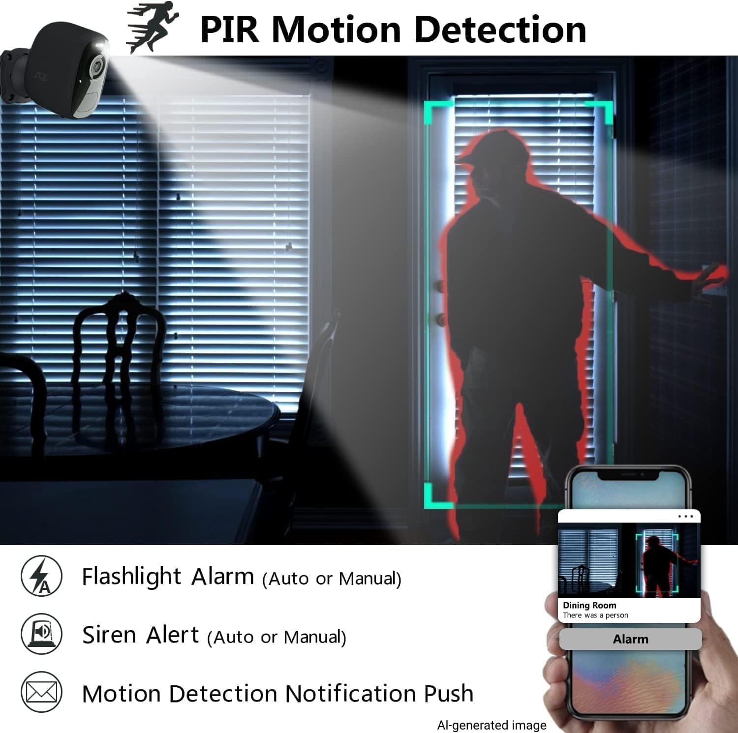 DCT Magnetic Security Camera Outdoor: See Who at Door in 2K - 10s No-Drill
