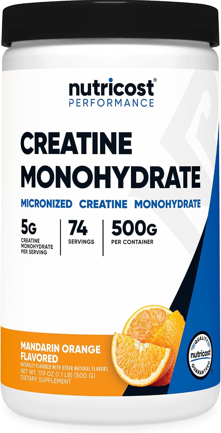 Nutricost Creatine Monohydrate Micronized Powder 500G, 100 Servings | 5000mg Per Serving (5g), 17.9 Oz