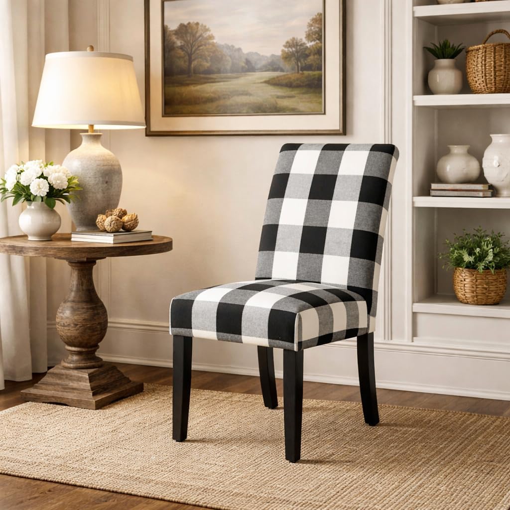 Homepop Home Decor | Classic Upholstered Parsons Dining Chairs | Set of 2 Accent Dining Chairs with Nailhead Trim, Natural Linen