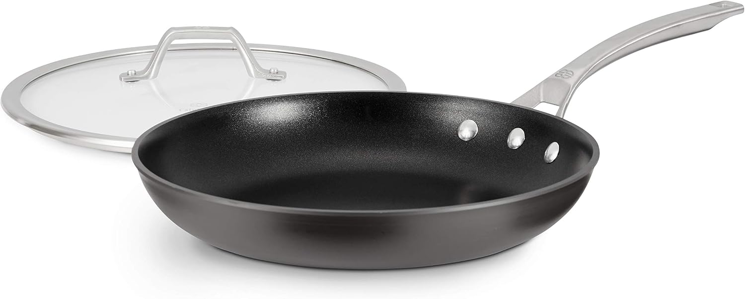 Calphalon Signature Hard-Anodized Nonstick Wok, 12", Flat-Bottom, Oven-Safe, PFOA-Free, Black
