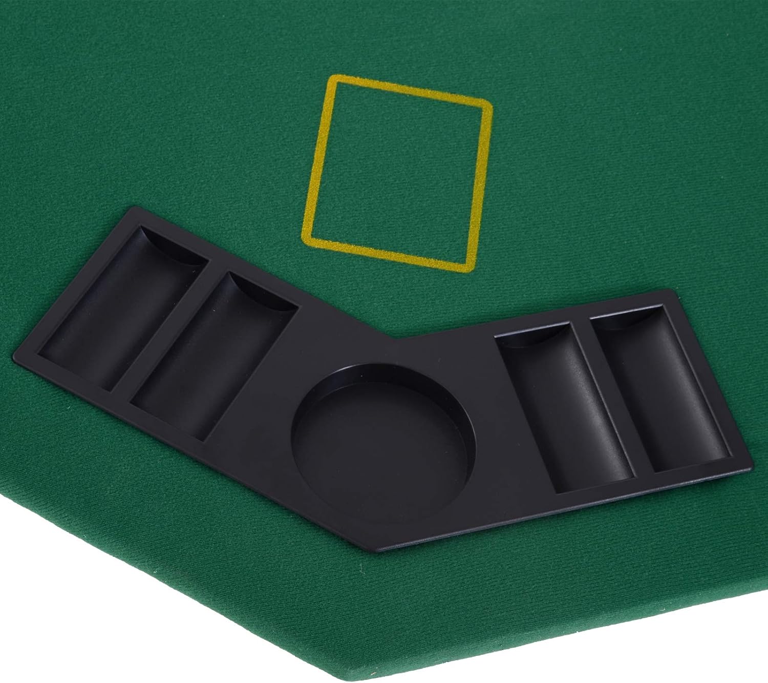 Soozier Poker Table Foldable 47" Octagon 8 Players Cup Holders Blue Felt