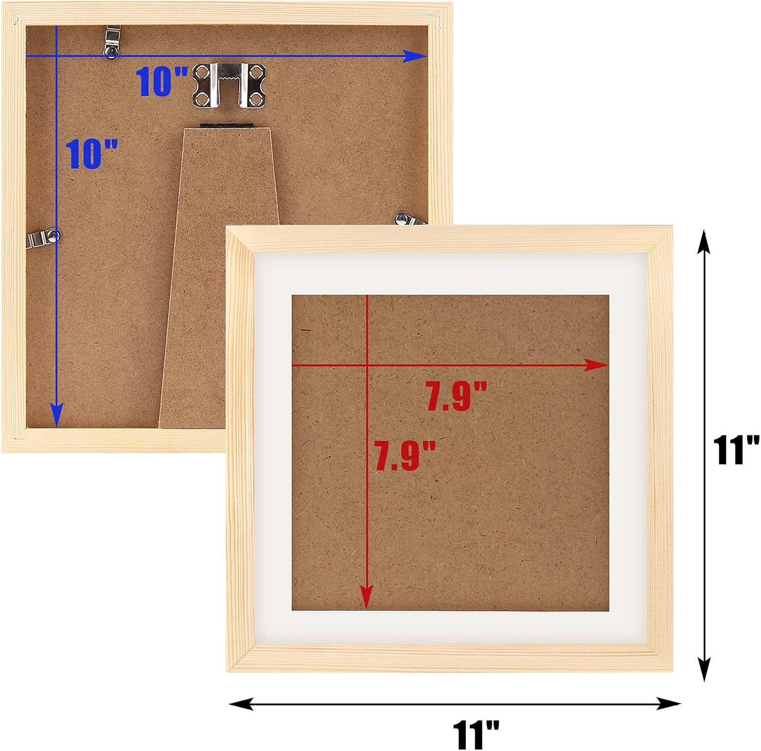 WUTL 8x8 Black Picture Frames Square