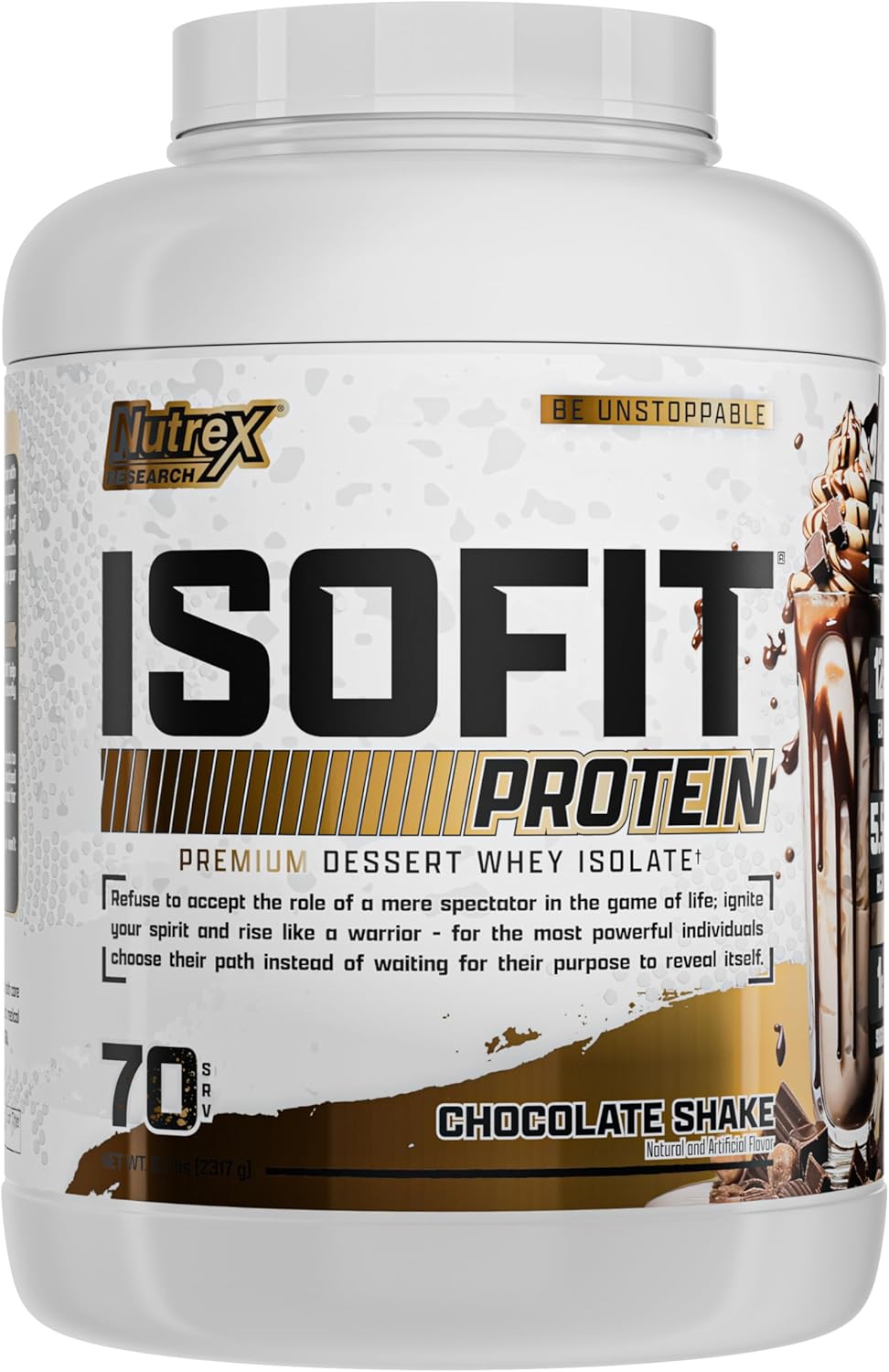 Nutrex Research IsoFit Chocolate Whey Isolate Protein Powder 100% Whey Protein Isolate | Muscle Recovery, Naturally High EAAs | Fast Absorbing, Easy Digestion | (Chocolate Shake 2lbs 30 Servings)