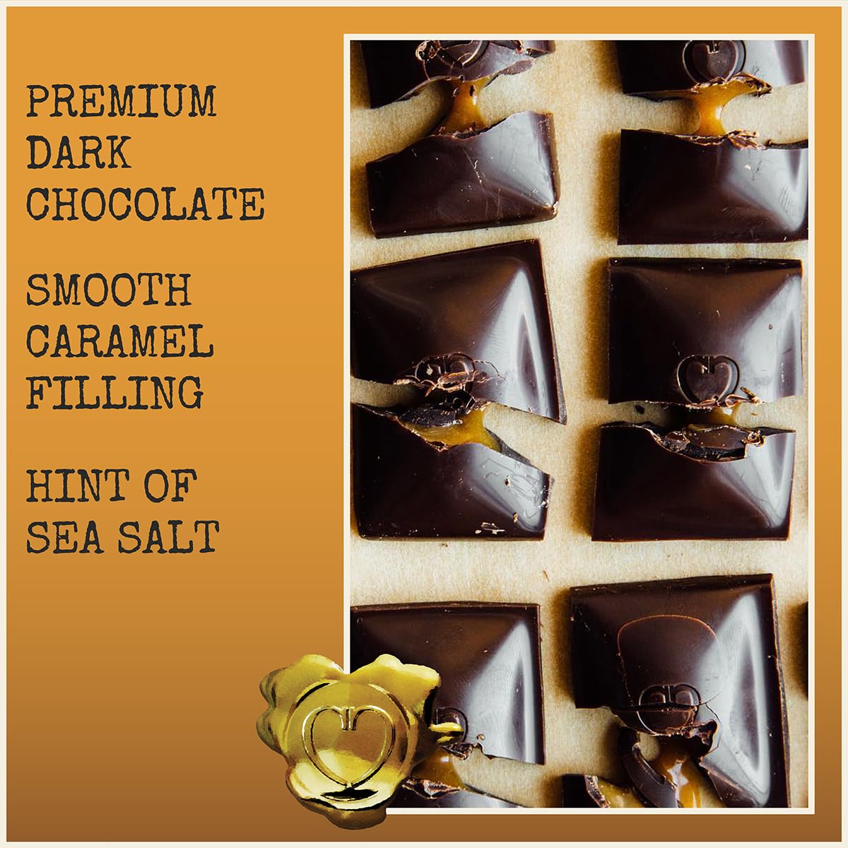 Chocolove Salted Caramel Chocolate Bars | 55% Cocoa | Silky Caramel with a Hint of Salt | Made with Premium Chocolate | Non-GMO, & Gluten-Free, 3.2 oz Bar (10 Pack)