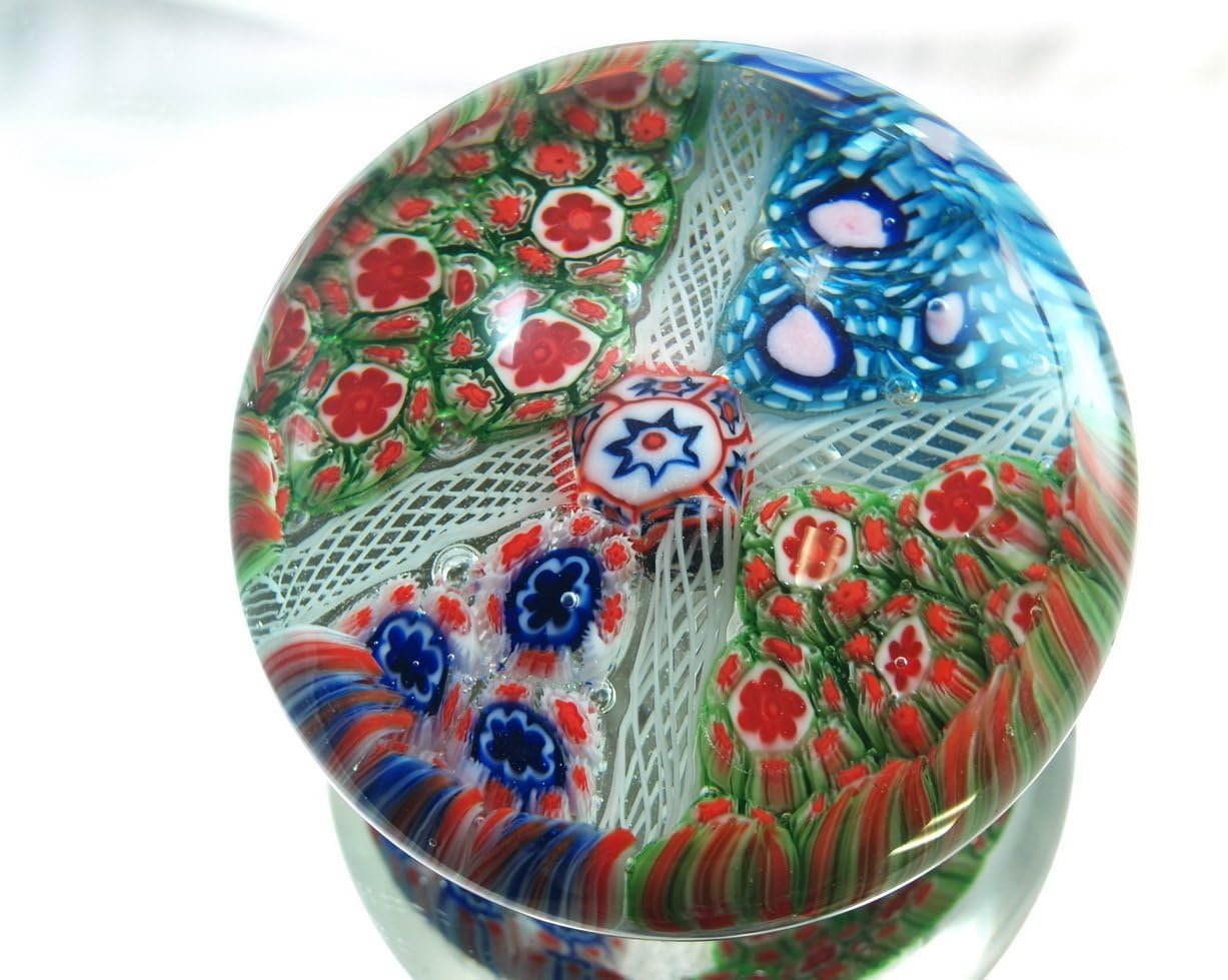 M Design Art Handcraft Rainbow Mix Millefiori Art Glass Paperweight PW-1135