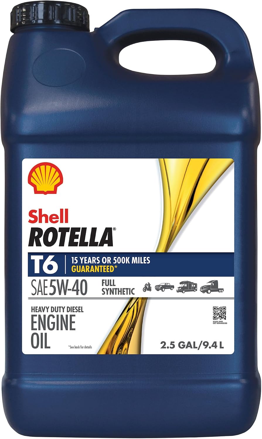 Shell Rotella T6 Full Synthetic Heavy Duty Engine Oil 5W-40, 55 Gallon Drum