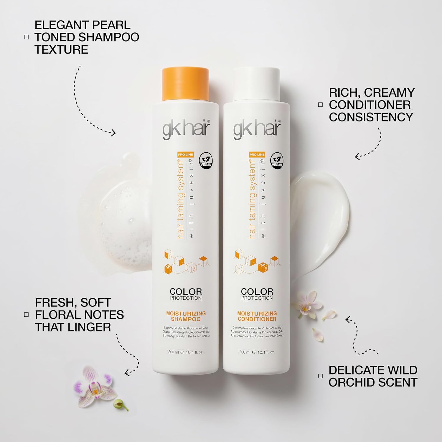 GK HAIR Keratin Shampoo and Conditioner set, Sulfate Free Moisturizing shampoo & conditioner for Color Treated Hair, Hydrating lightweight Formula for Dry, Damaged & Frizzy Hair 10.1oz each