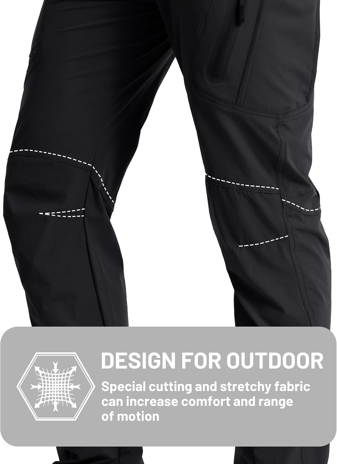 TACVASEN Men's Lightweight Hiking Tactical Pants Waterproof Quick Dry Cargo Work Rain Outdoor Pants 8 Pockets