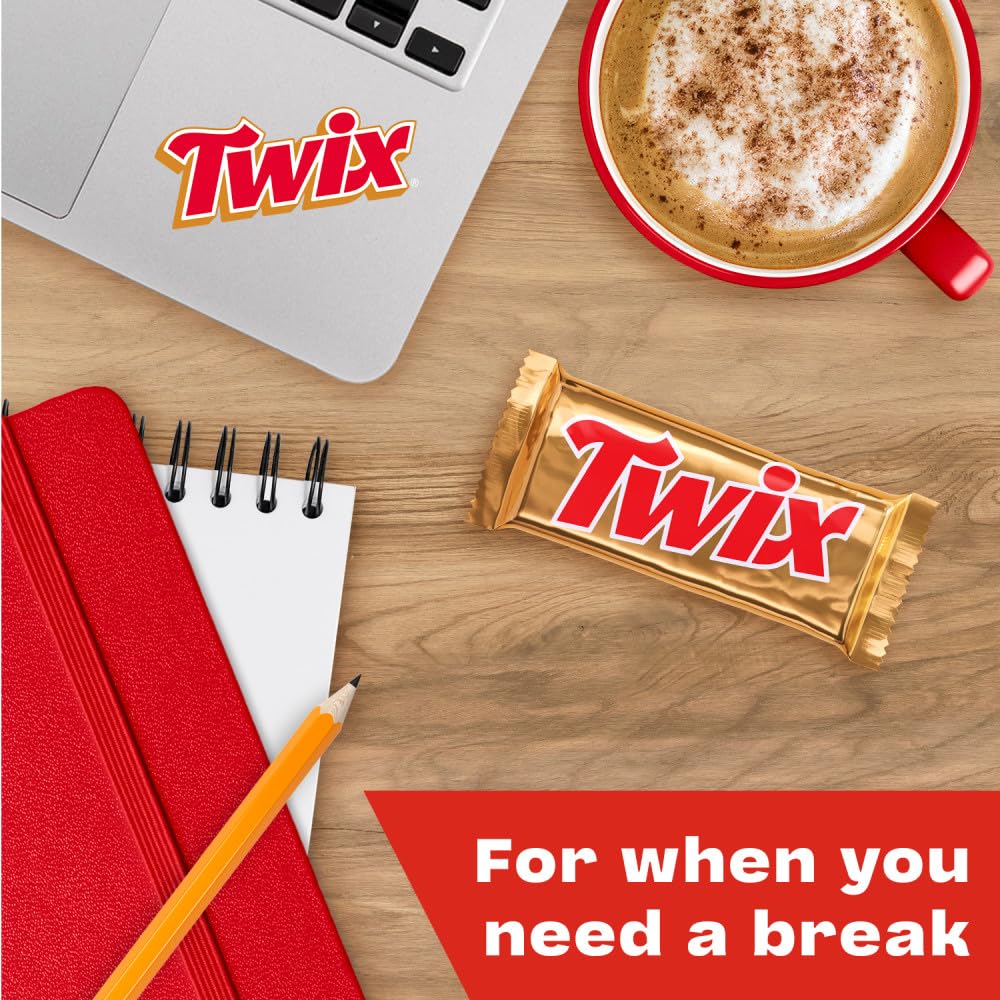 TWIX Full Size Milk Chocolate Caramel Cookie Candy Bars, Bulk, 36 ct | Crunchy cookie and chewy caramel in full size bars individually wrapped, for party favors, sharing, movie nights, gift box