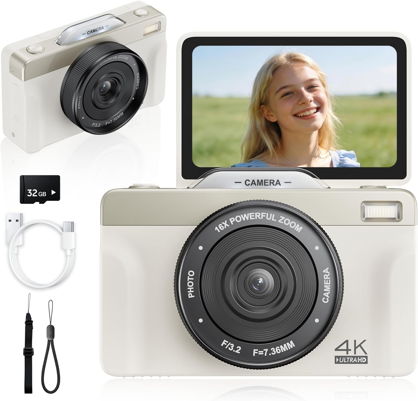 4K Digital Camera for Photography, 2026 Latest 64MP Autofocus WiFi Vlogging Camera for YouTube