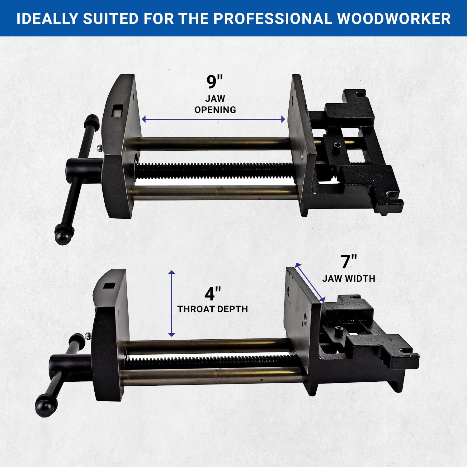 Yost Vises 10WW-CA 10" Heavy-Duty Ductile Iron Woodworkers Vise
