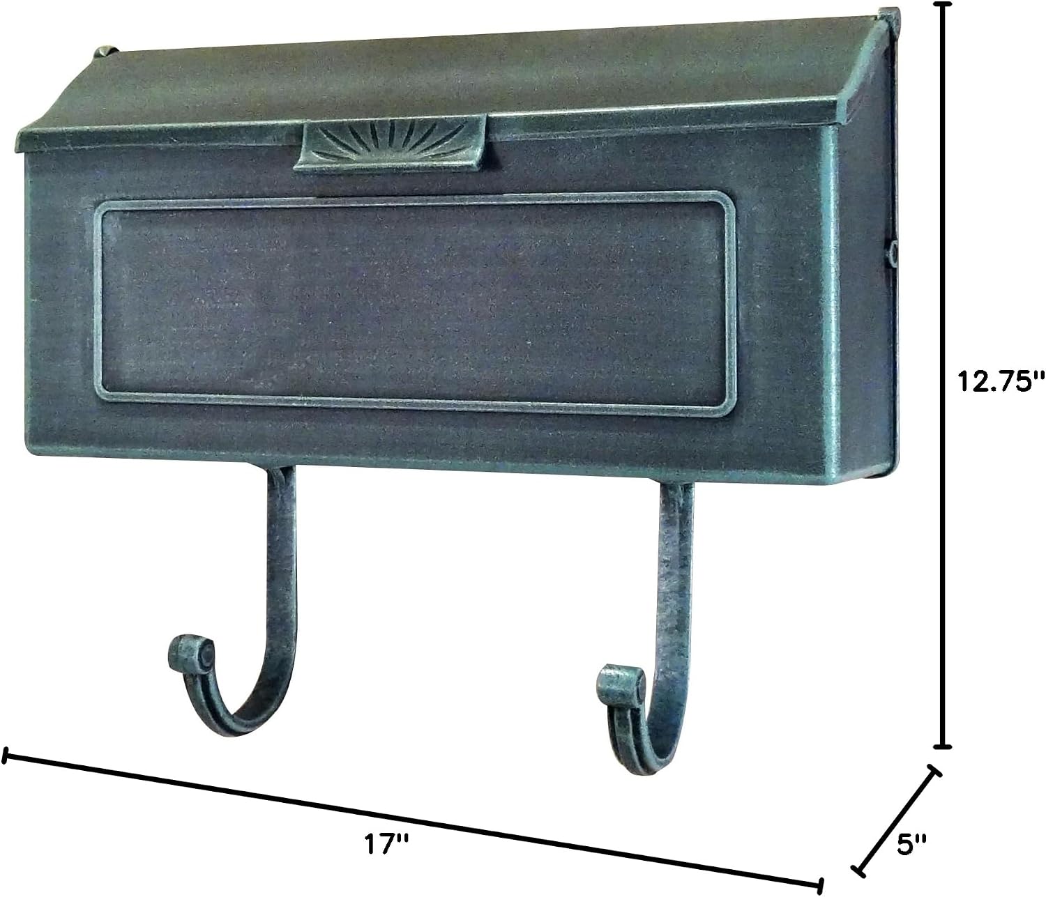 Special Lite Horizon Horizontal Wall Mount Mailbox - Black Aluminum Mailbox for Wall Mount - SHH-1006-BLK