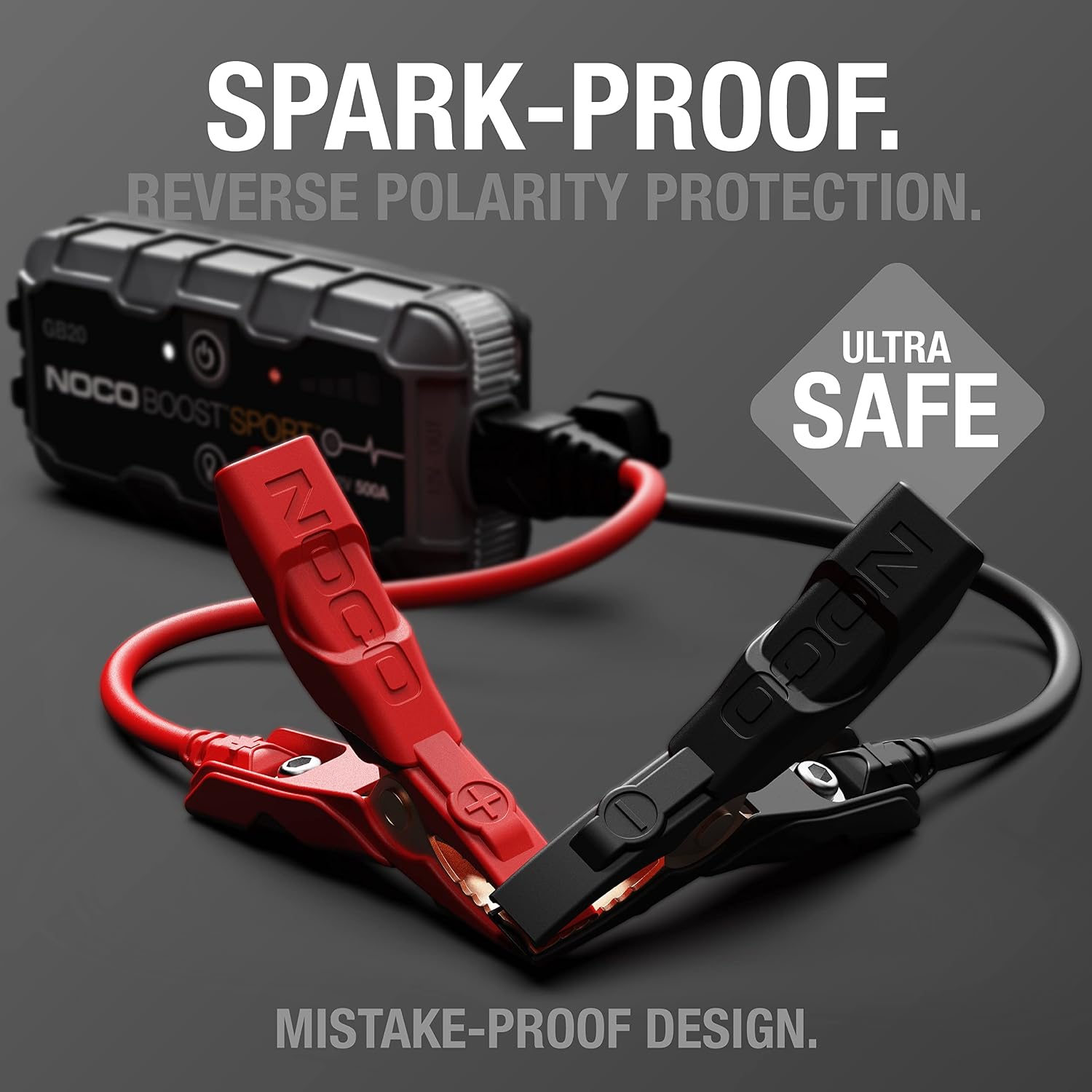 NOCO Boost GB20: 500A UltraSafe Jump Starter – 12V Lithium Battery Booster Pack, Portable Jump Box