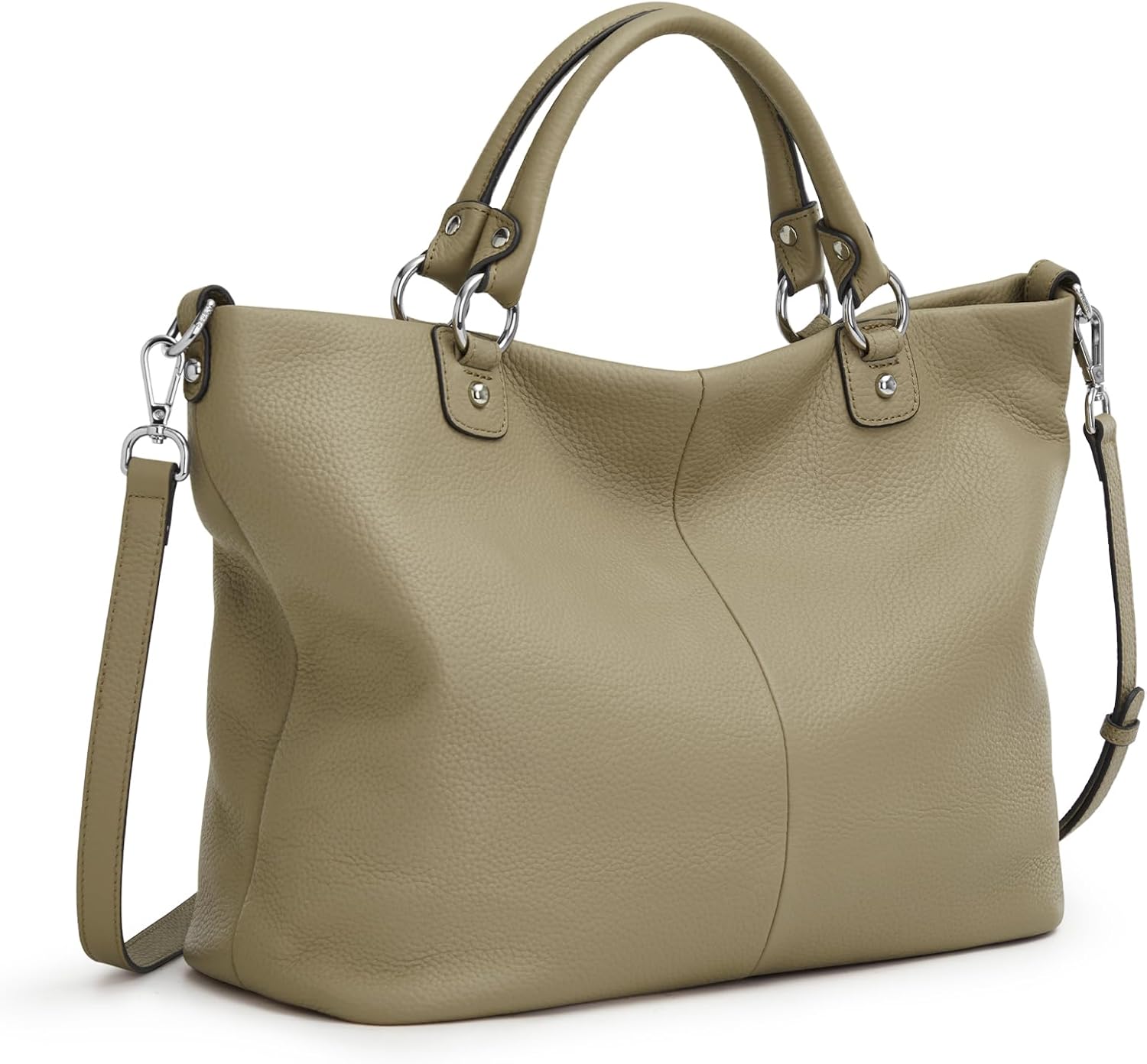 Kattee Genuine Leather Tote Purse for Women, Top Handle Satchel | Soft genuine leather tote with roomy storage and versatile carry for work, shopping, and travel.