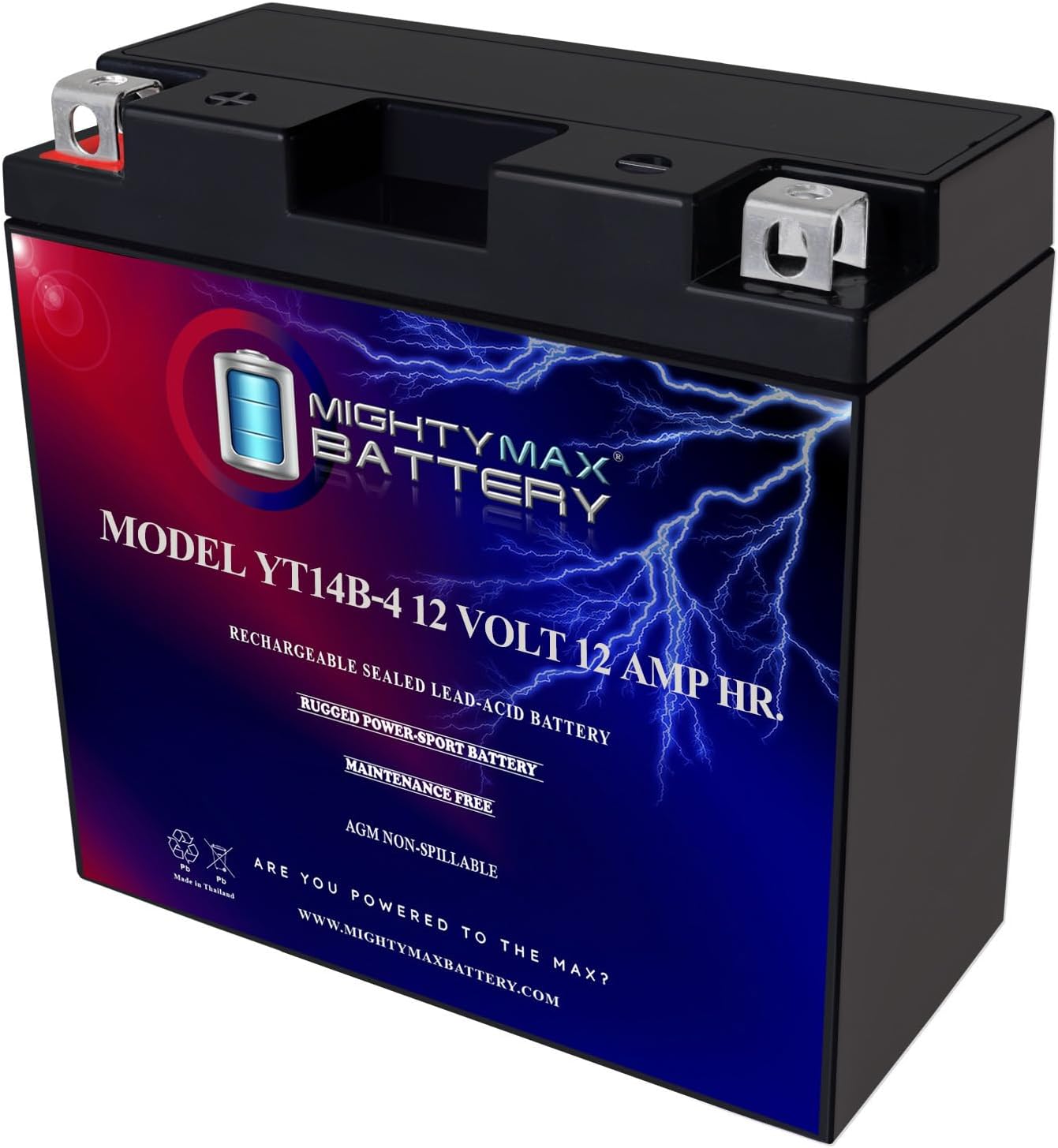 Mighty Max Battery YTZ12S -12 Volt 11 AH, 210 CCA, Rechargeable Maintenance Free SLA AGM Motorcycle Battery