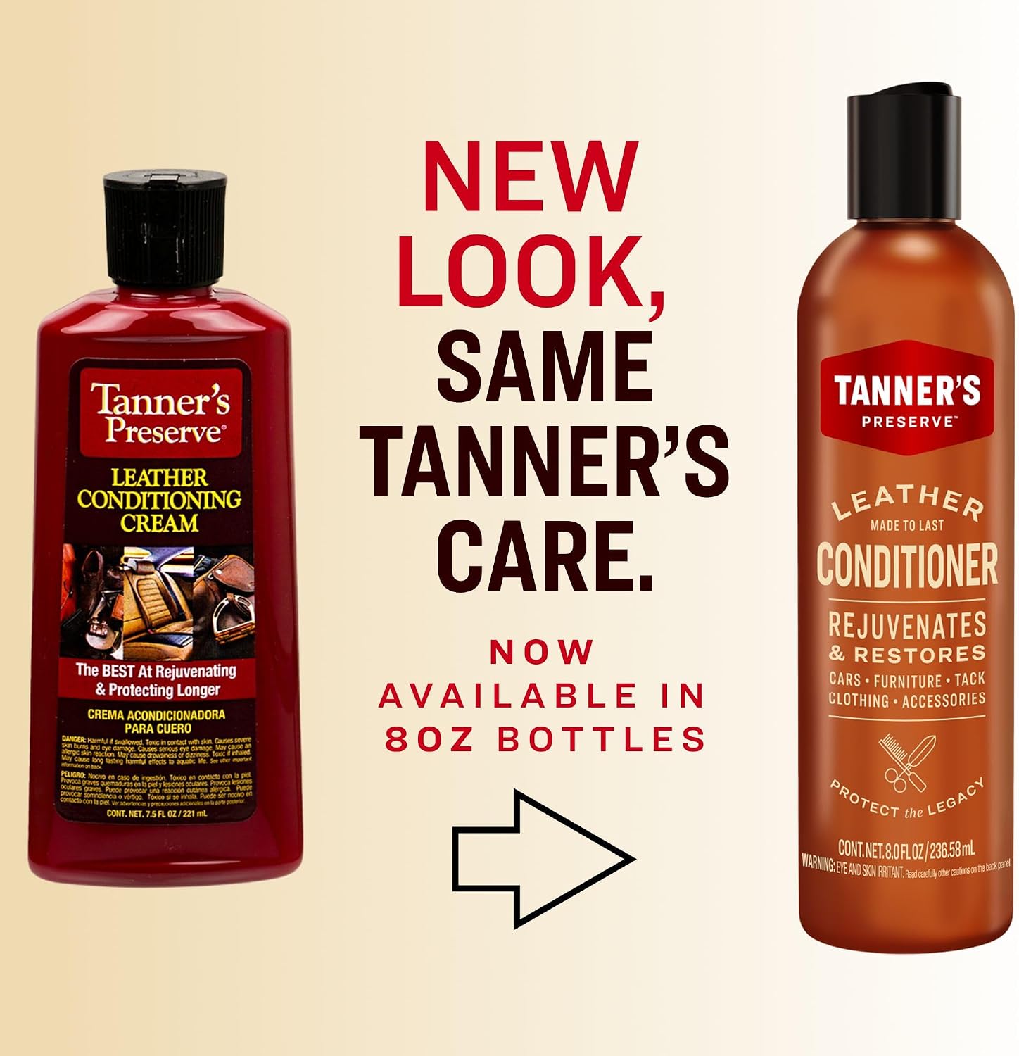 Tanner's Preserve Leather Conditioner for Finished Leather, Restores & Protects Auto Seats, Furniture & Tack, 8 fl oz