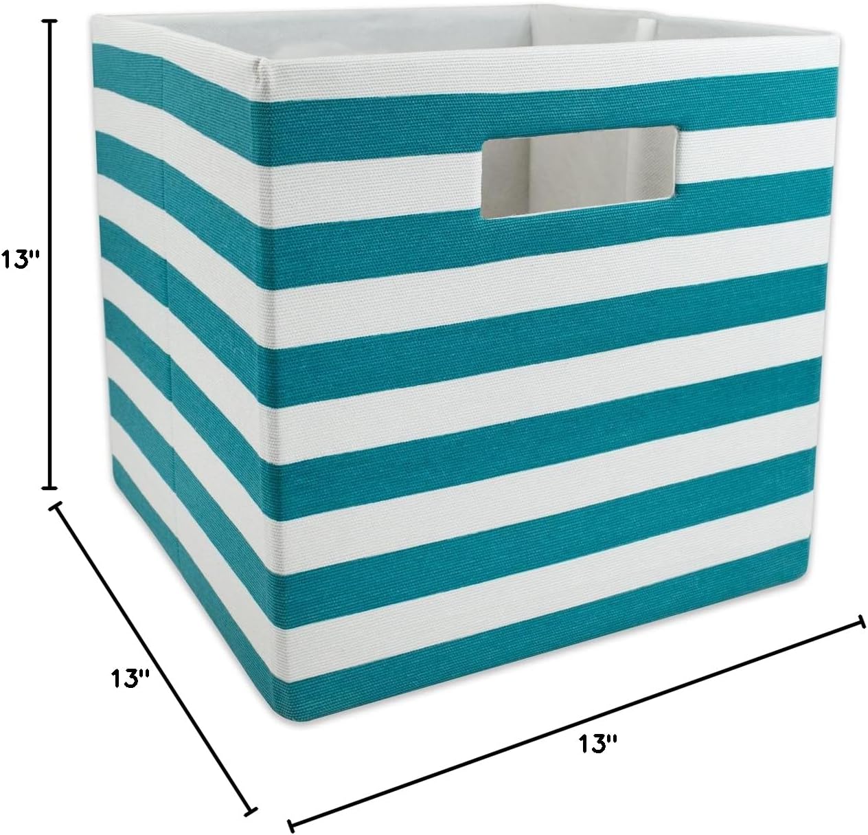 DII Polyester Cube Storage Collection Collapsible Hard Sided Bin, 13x13x13, Black