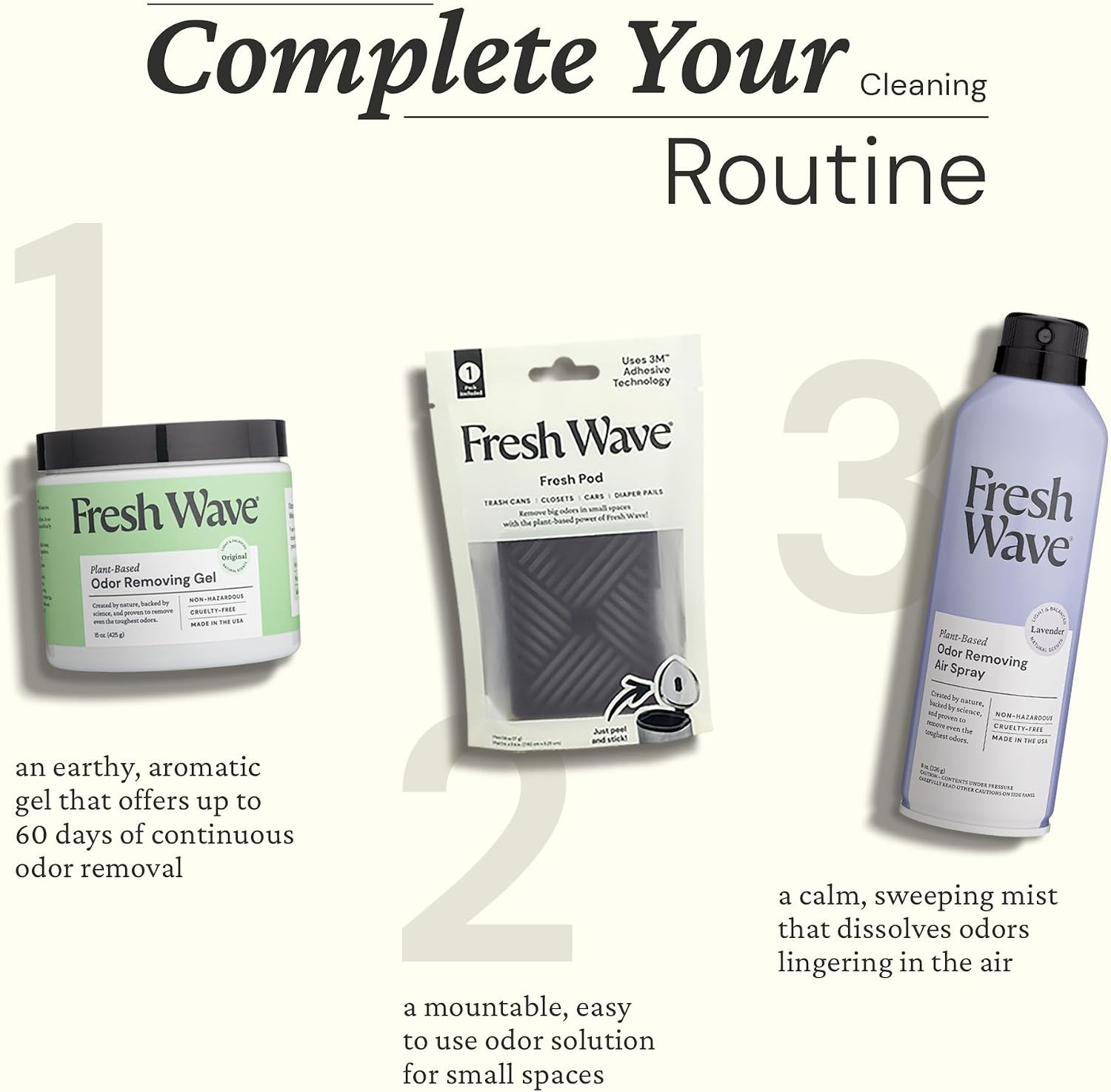 Fresh Wave Original Room and Fabric Air Freshener Spray, 2-Pk, 8 oz | Plant-based formula, Pet-safe and people-safe, Fabric and room deodorizer , For upholstery, carpets, shoes, and pet bedding