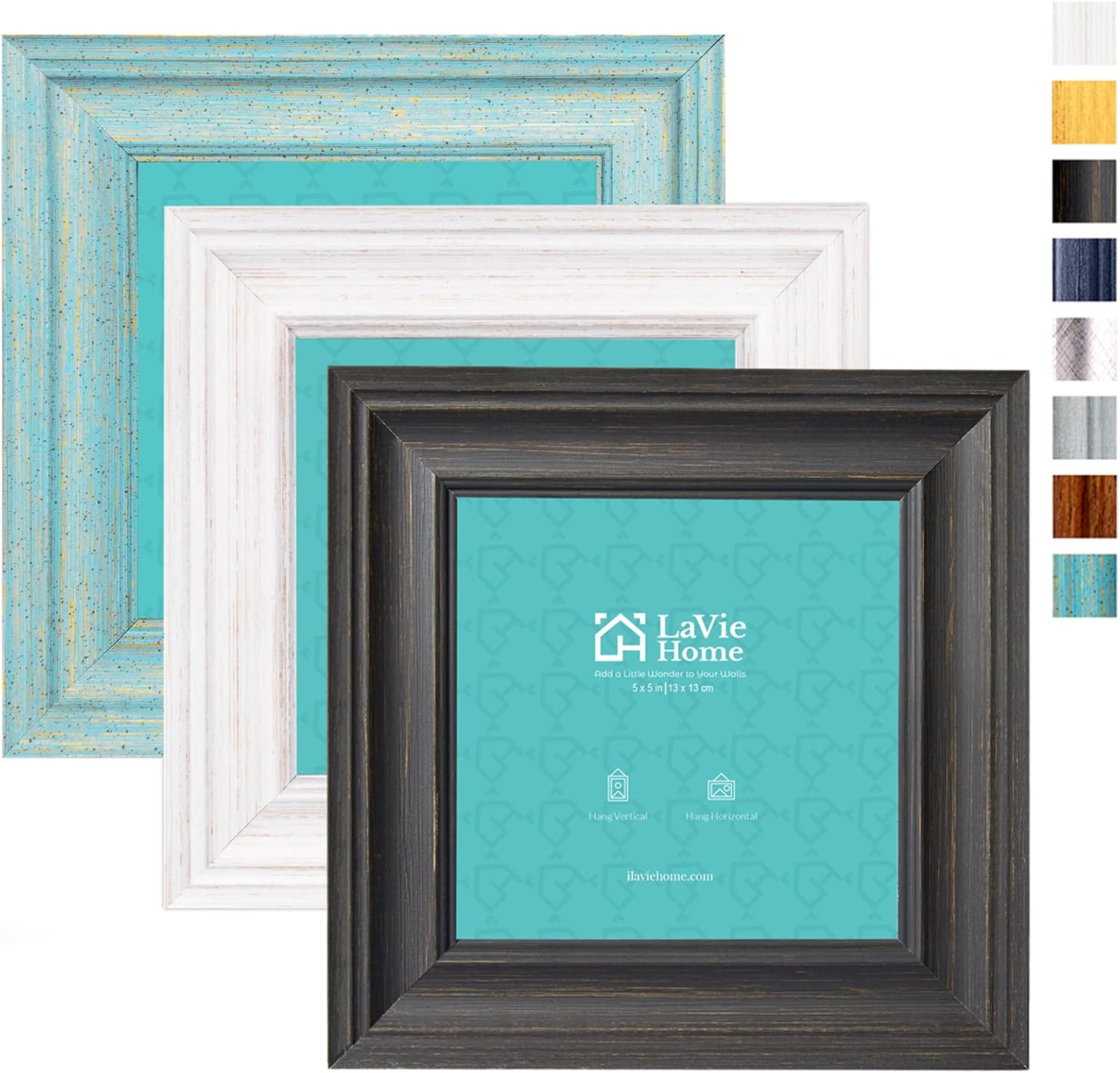 LaVie Home 8x8 Picture Frames (1 Pack, Gold) Square Photo Frame Set with High Definition Glass for Wall Mount & Table Top Display