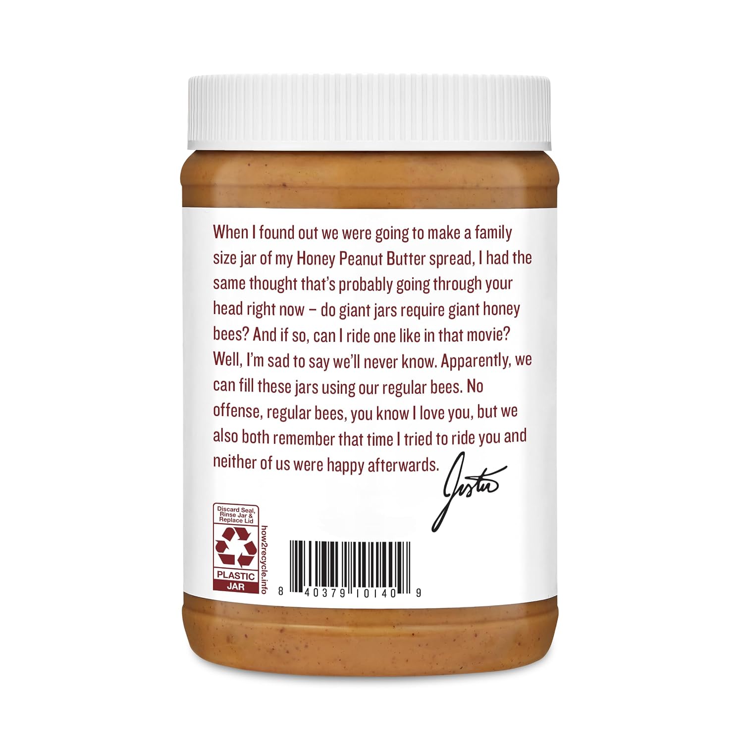 Justins, Peanut Butter Blend Honey Jar, 16 Ounce