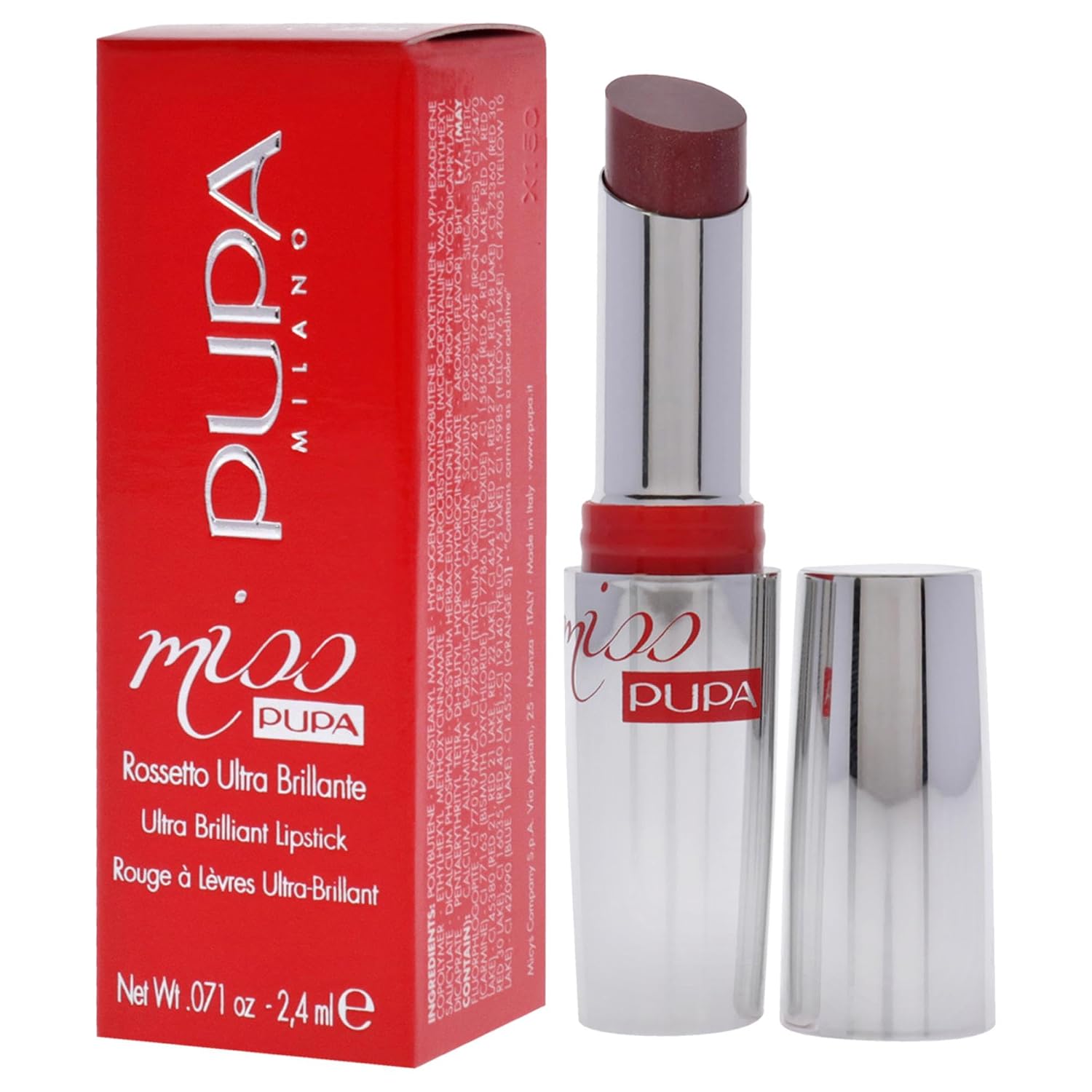 Pupa Milano Miss Pupa Ultra Brilliant Lipstick - 102 Candy Nude for Women - 0.071 oz Lipstick