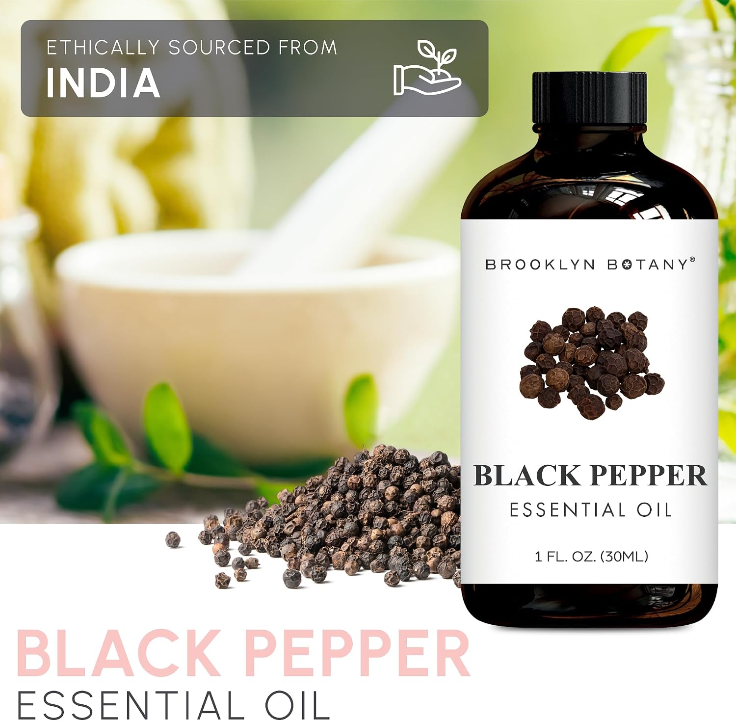 Brooklyn Botany Peppermint Essential Oil - Huge 4 Fl Oz - 100% Pure and Natural - Premium Grade with Dropper - for Aromatherapy and Diffuser