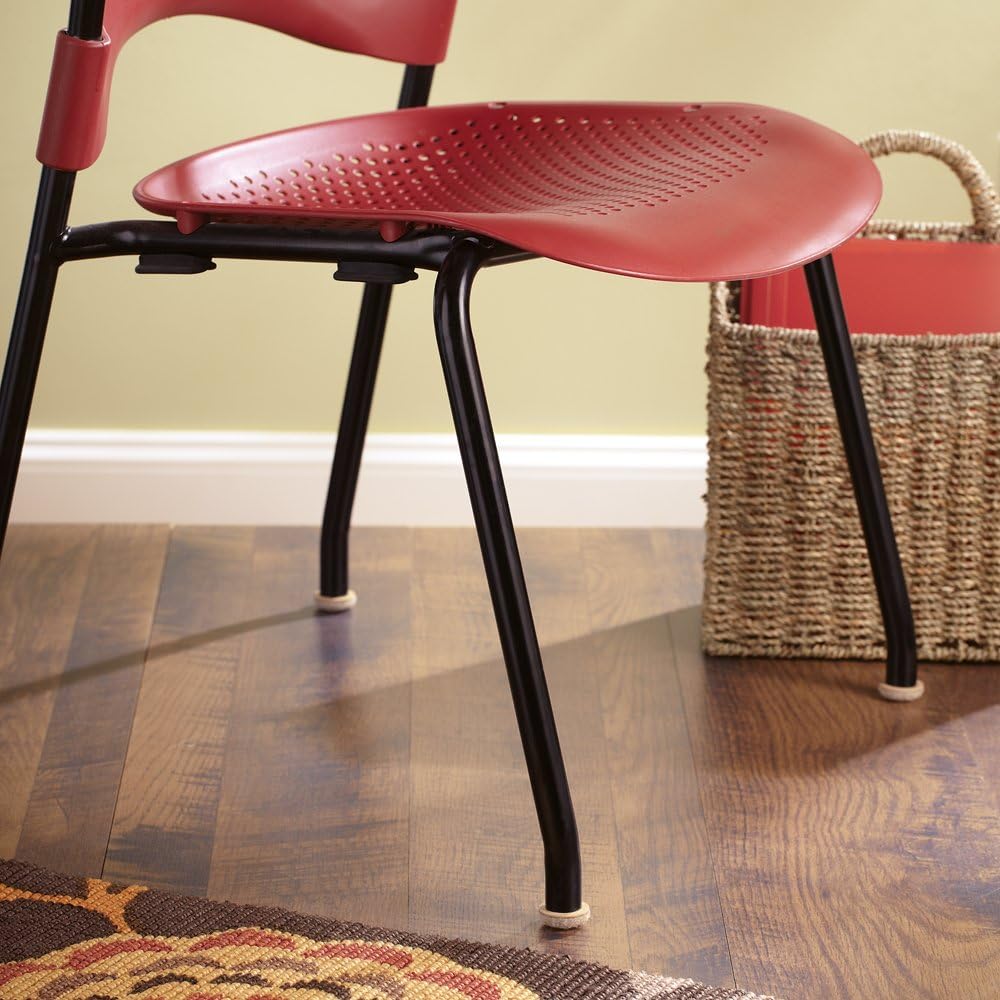 Super Sliders Secure Grip Formed Felt Movers for Furniture to Protect Hard Surfaces, 1.5", Walnut Brown (4 Pack)