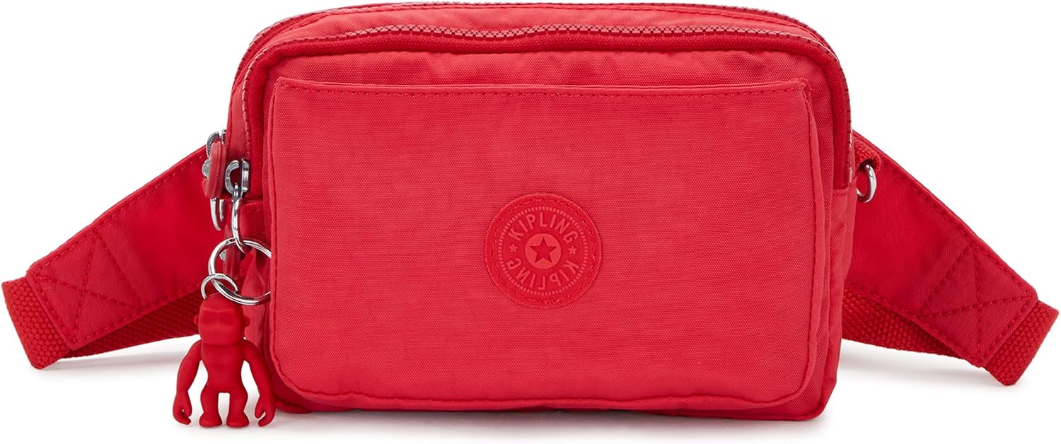 Kipling Women’s Abanu Medium Crossbody Bag, Lightweight, Adjustable Nylon Waist Pack with Multi-Compartment Zip Pockets