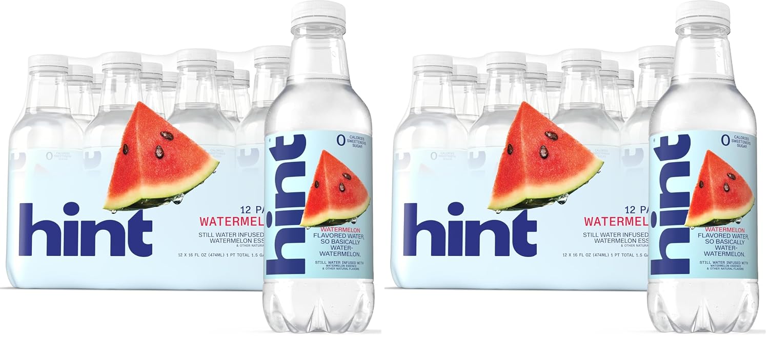 Hint Flavored Water Zero Sugar 0 Calories - Pineapple 16 FL Oz (12 pack) | Crisp, refreshing water, fruit flavors. 0 calories, 0 sugar, 0 sweeteners. Hydration for wellness. Gluten-free, Kosher, Vegan