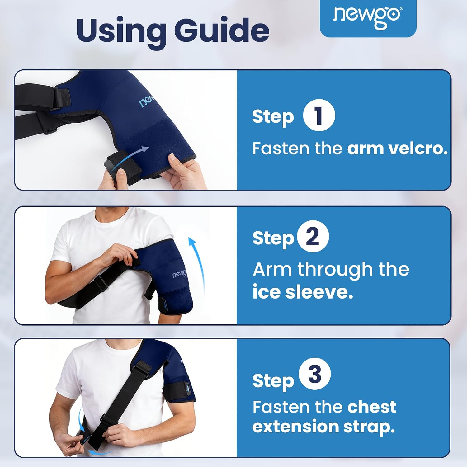 NEWGO Shoulder Ice Pack, Compression for Both Shoulders, FSA Eligible, M