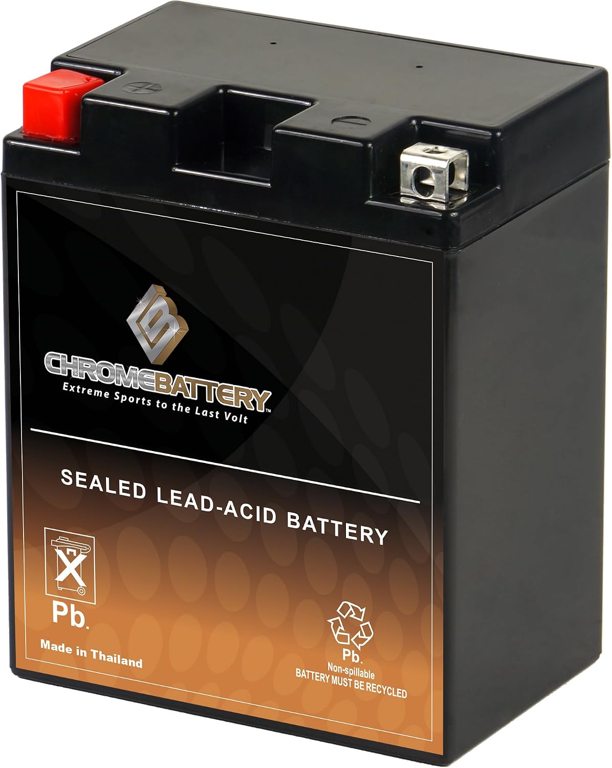 CB CHROMEBATTERY YTX30L-BS 12V 385 CCA AGM – Maintenance-Free 30Ah Battery for Harley, ATV, UTV, Snowmobile, Jet Ski – T3 Nut & Bolt Terminal – Fits Harley Touring, Polaris Sportsman 850