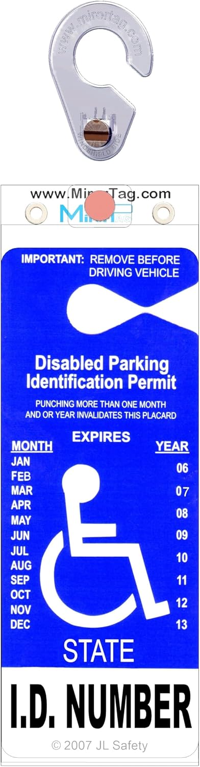 Gold - Handicap Placard Holder by JL Safety. A Novel Way to Protect