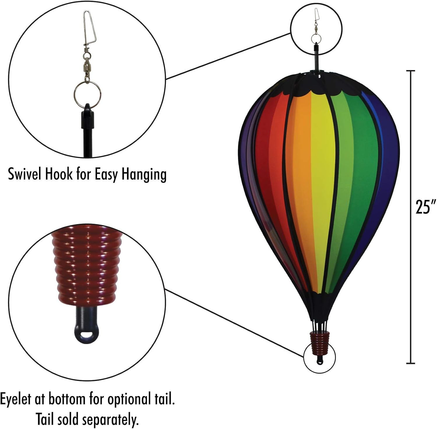 In the Breeze 0990 USA Flag 10-Panel Hot Air Balloon Wind Spinner
