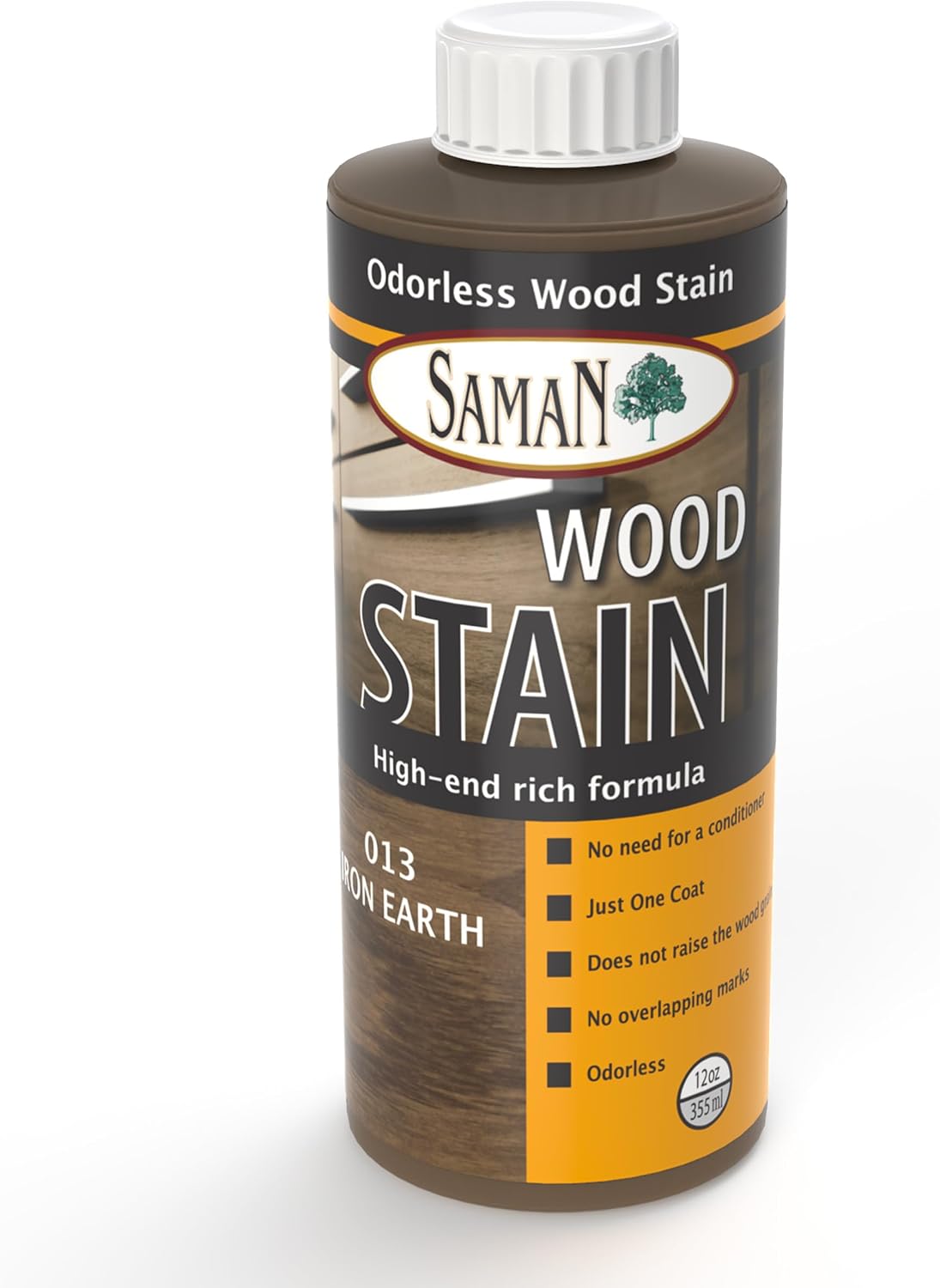 SamaN Interior Water Based Wood Stain - Natural Stain for Furniture, Moldings, Wood Paneling, Cabinets (Antique Walnut TEW-212-12, 12 oz)