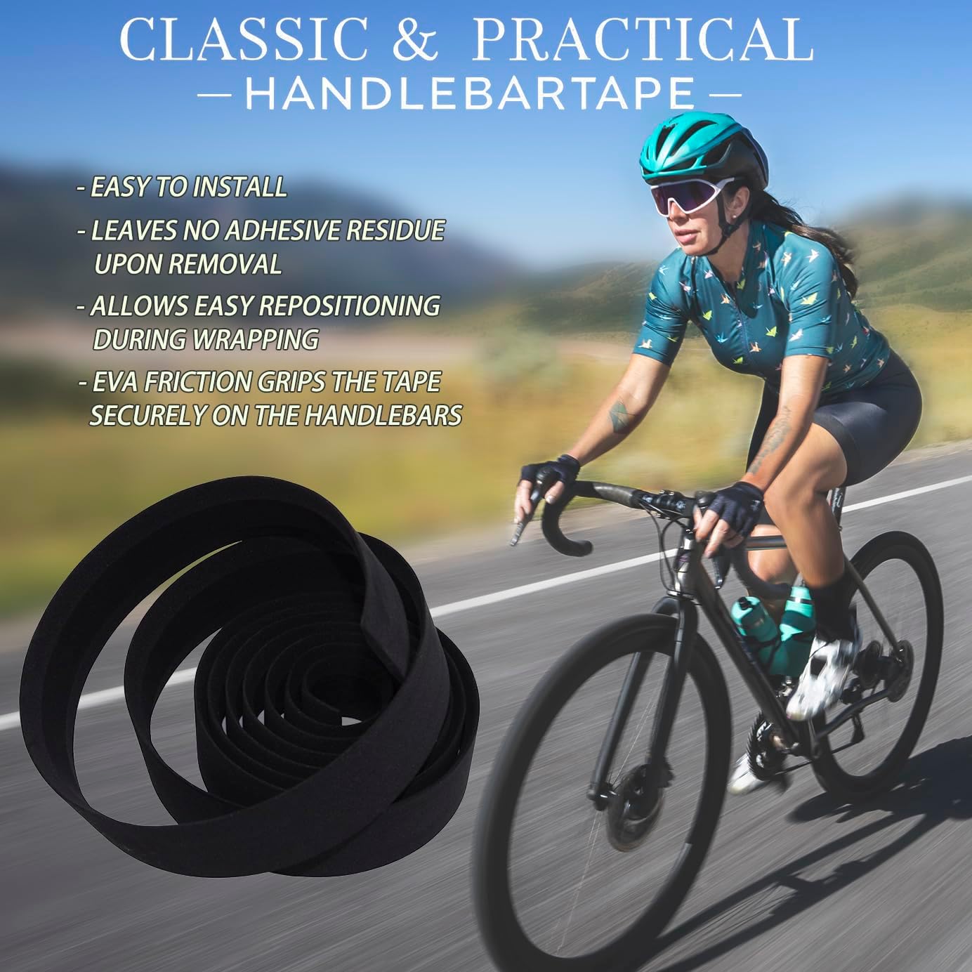 KINGOU EVA Road Bike Handlebar Tape Bicycle Bar Wraps - 2PCS Per Set