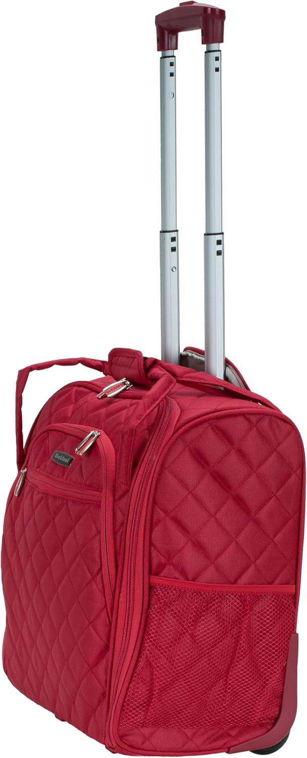 Rockland Melrose Upright Wheeled Underseater Carry-On Luggage, Red
