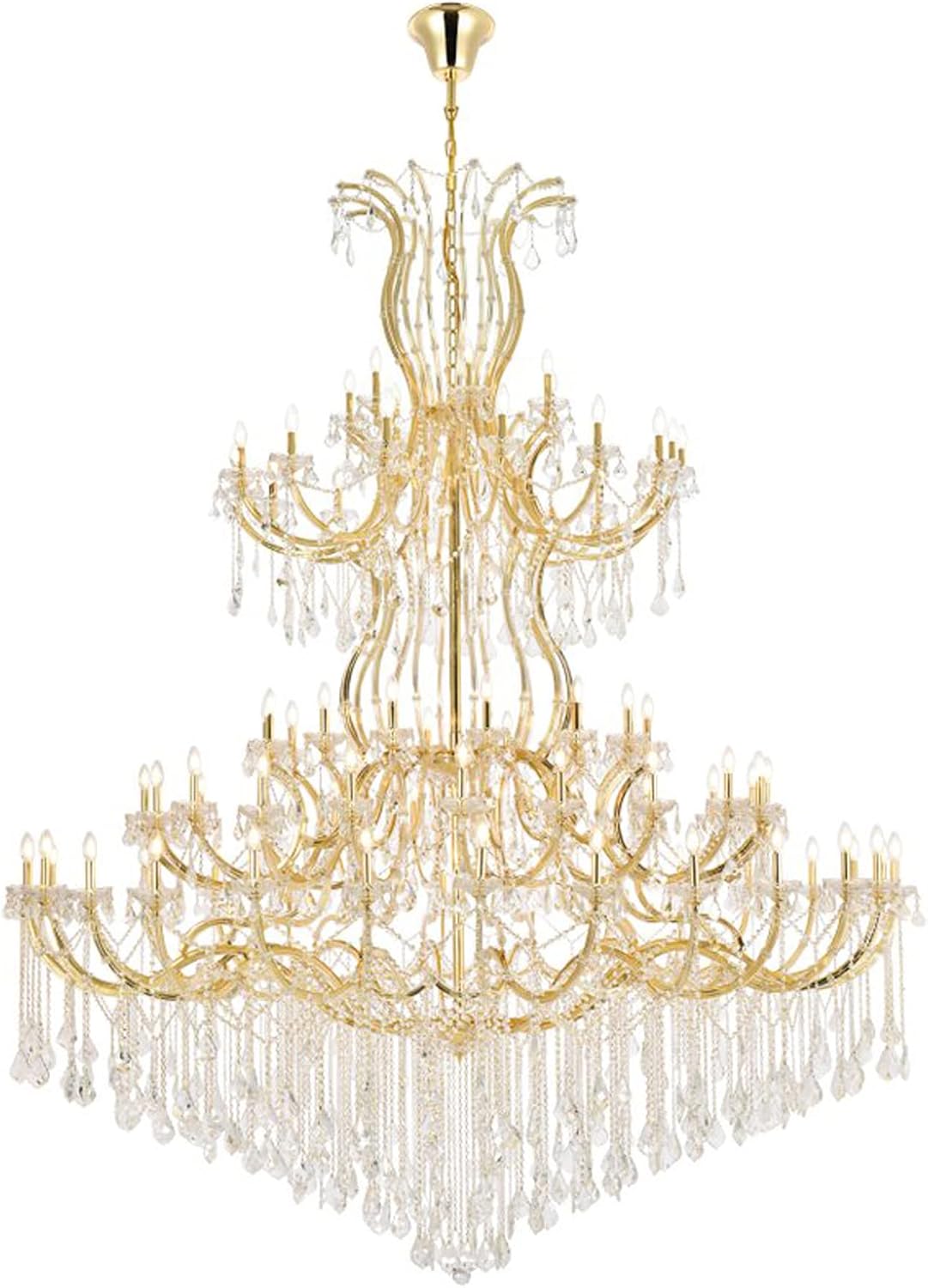 Elegant Lighting Maria Theresa 84 Light Royal Cut Crystal Chandelier in Gold