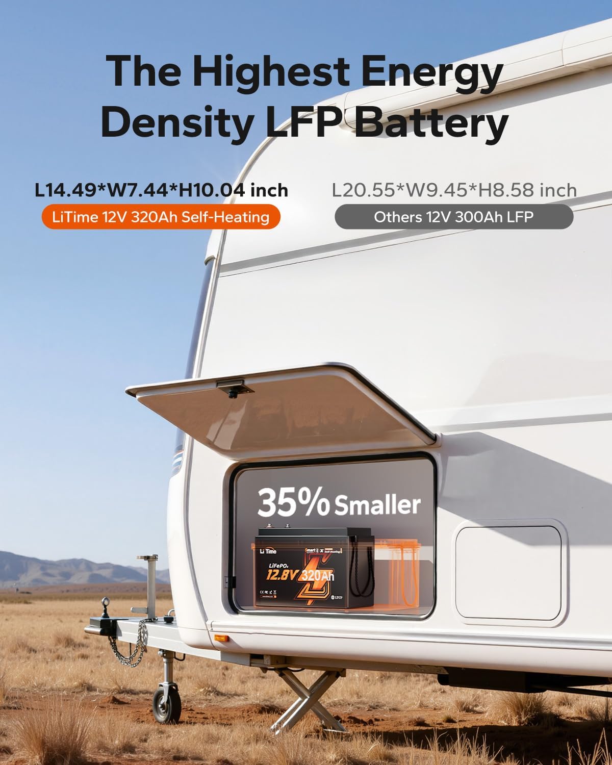 Litime 12V 50Ah LiFePO4 Trolling Motor Battery for Marine RV Solar Camper