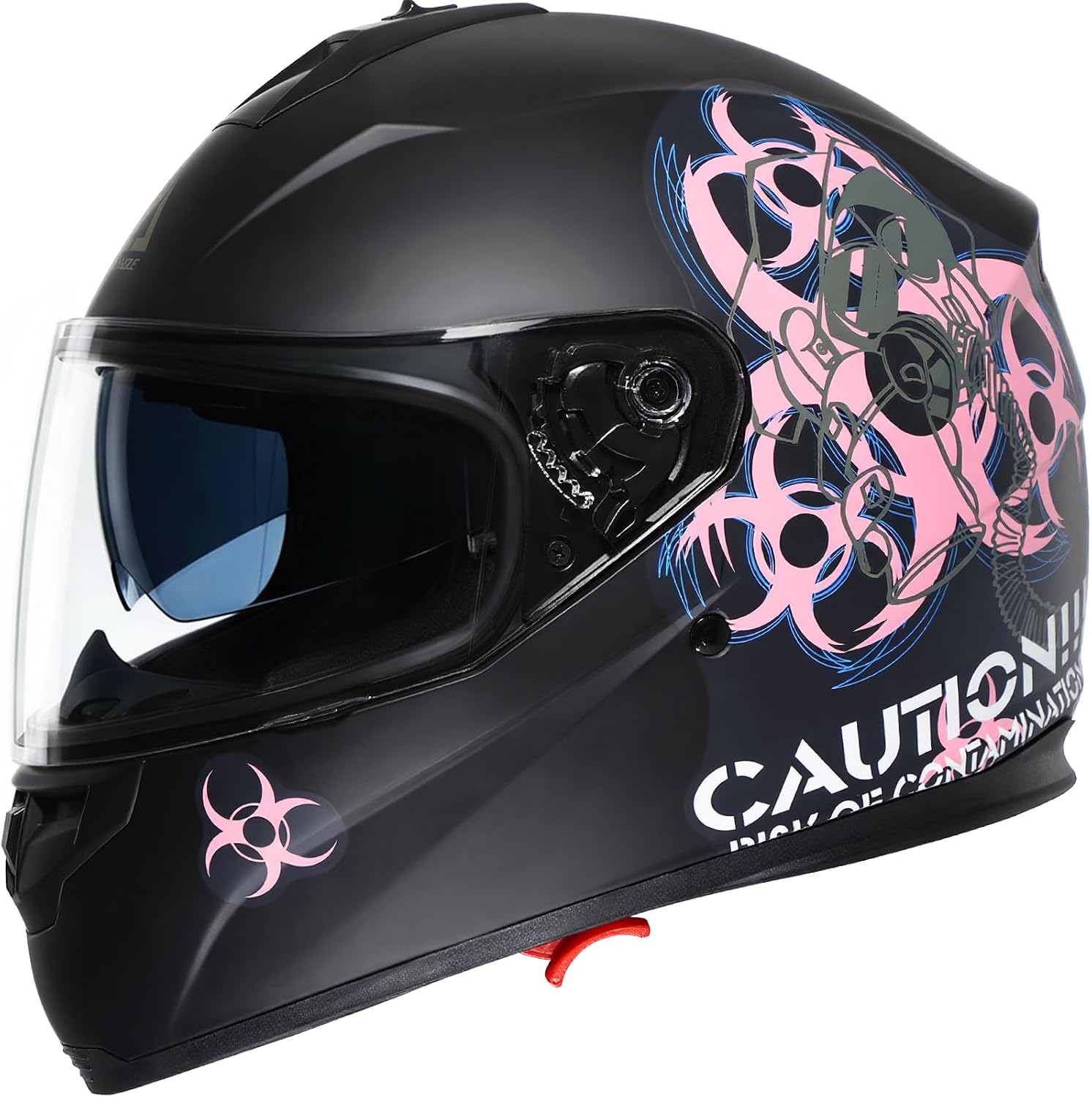 TRIANGLE Full Face Dual Visor Motorcycle Helmet, DOT Approved for Adults | High-Impact Street Bike Headwear with Smoked Inner Shield, Fast Buckle Strap & Breathable Comfort Padding for street riding