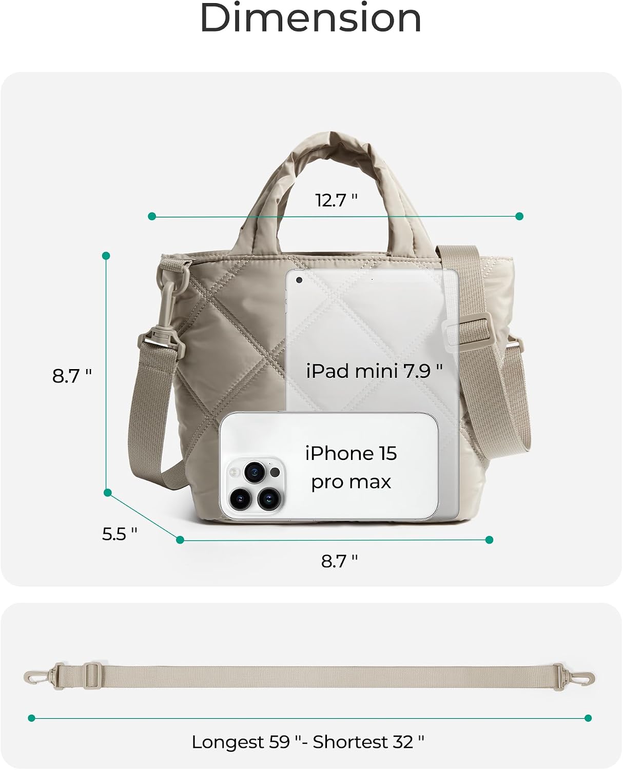 BAGSMART Crossbody Bags for Women, Lightweight Purses for Women, Quilted Puffer Tote Handbags for Daily Use,Shop,Travel