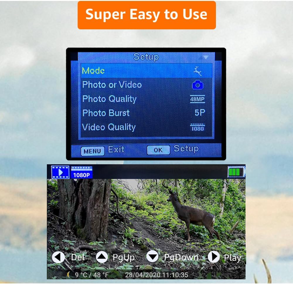 GardePro A3S Trail Camera, 64MP Photo, 1296P HD Video with Sound