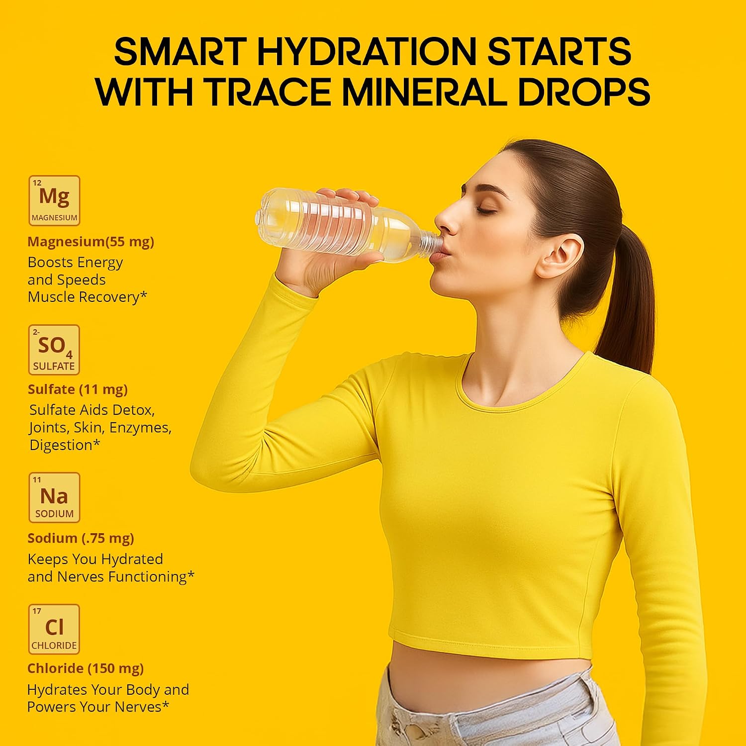 LyteLine Trace Mineral Drops 100ml x 200 Servings - Max-Absorption Ionic Natural Low Sodium Trace Minerals Concentrate to Balance the Body's pH