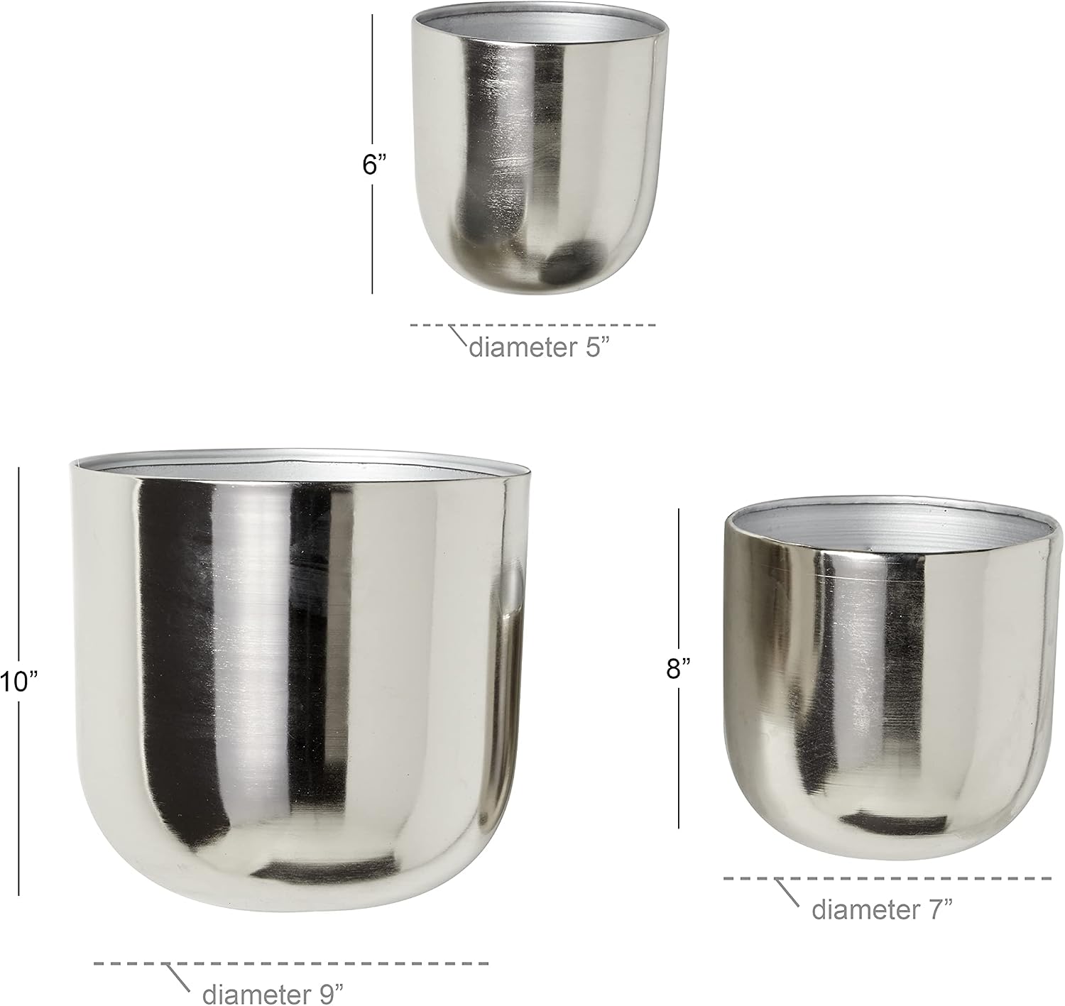 Deco 79 Metal Round Planter with Removable Stand, Set of 2 16", 13"H, Black