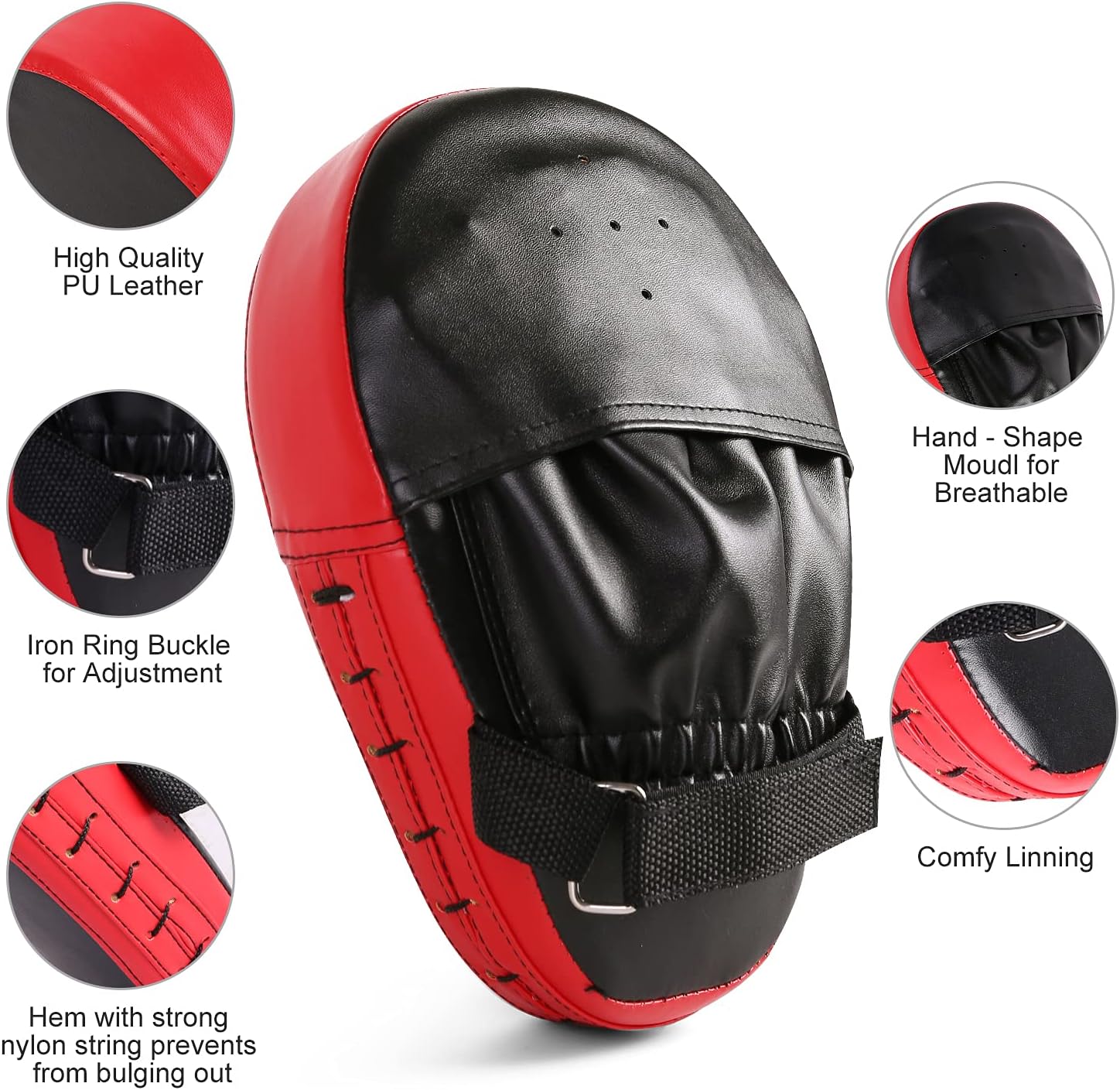 Odoland Punching Mitts Kick Pack Set, Boxing Mitts Focus Pads, Taewondo Kick Pad, Great for Boxing, Kickboxing, Karate, Muay Thai, MMA Training